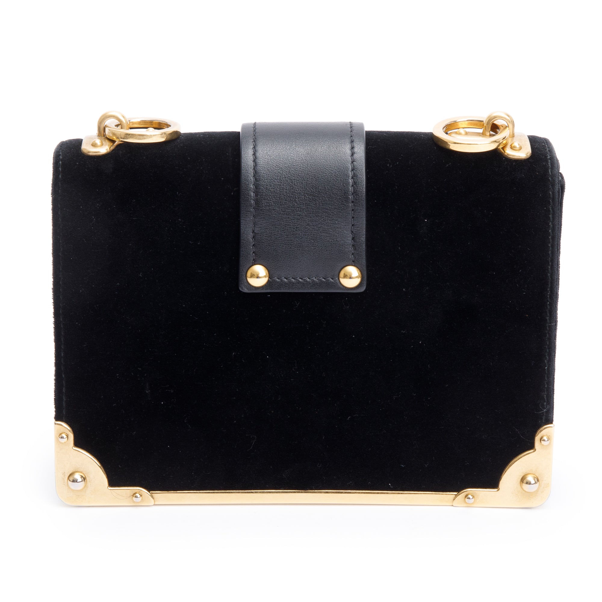 Prada Black Velluto City Calf Leather Cahier Bag