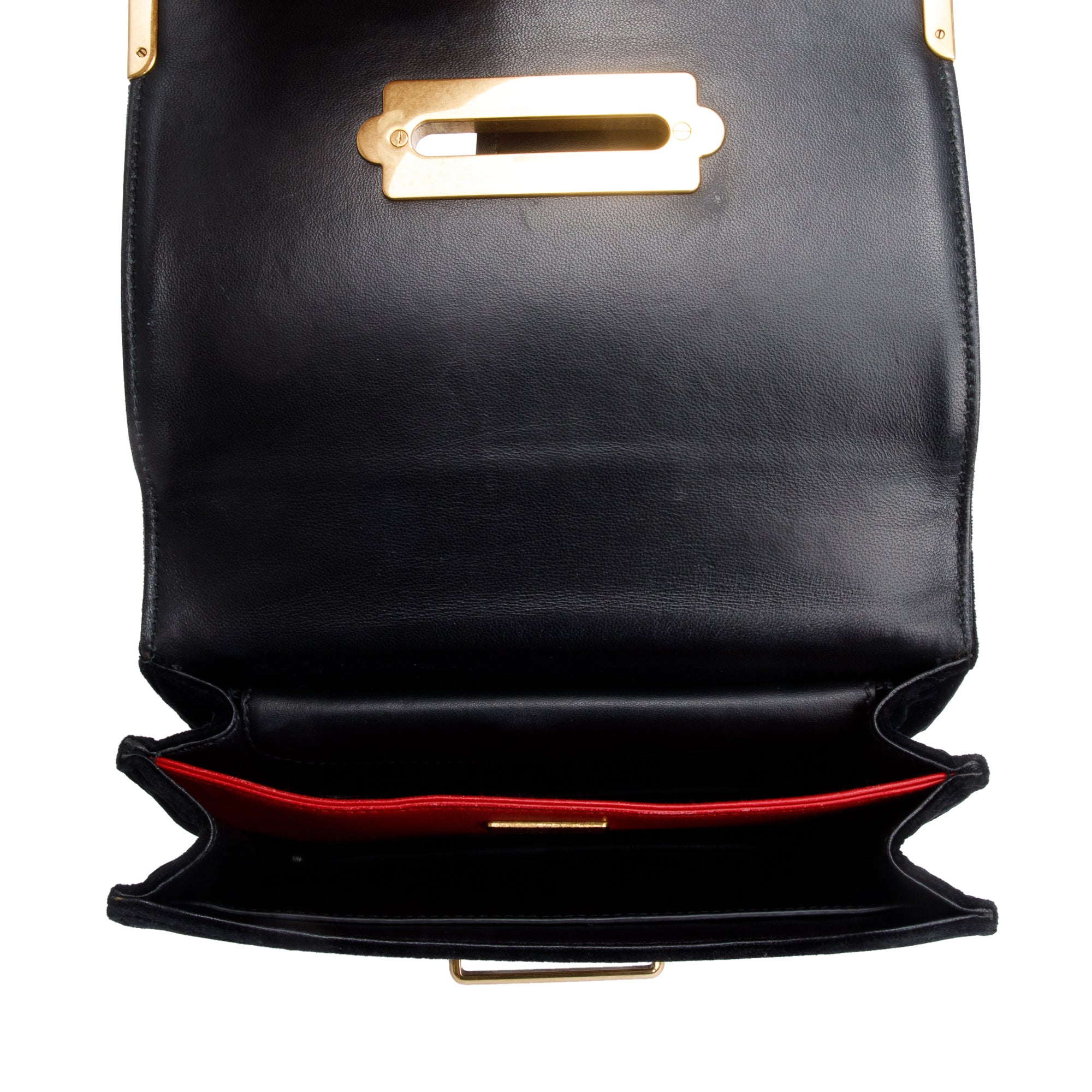 Prada Black Velluto City Calf Leather Cahier Bag