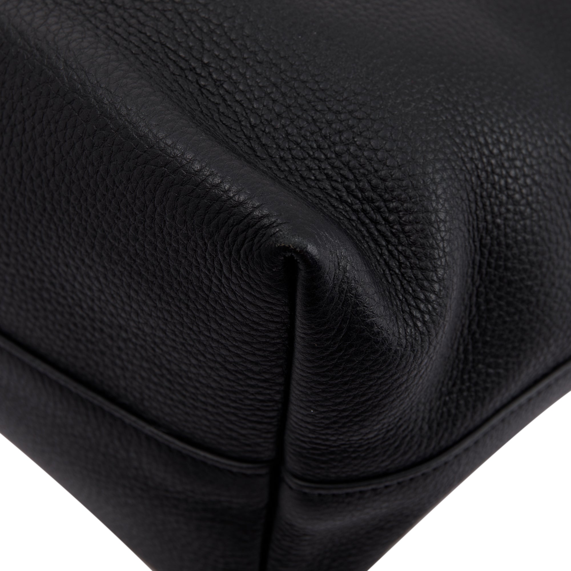 Prada Black Vitello Daino Front Pocket Shopping Tote