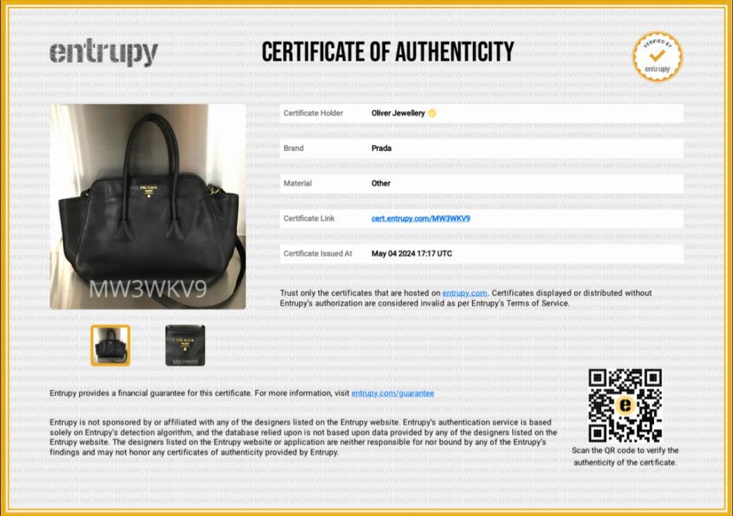 Prada Black Vitello Daino Handle Tote Bag w/ Strap