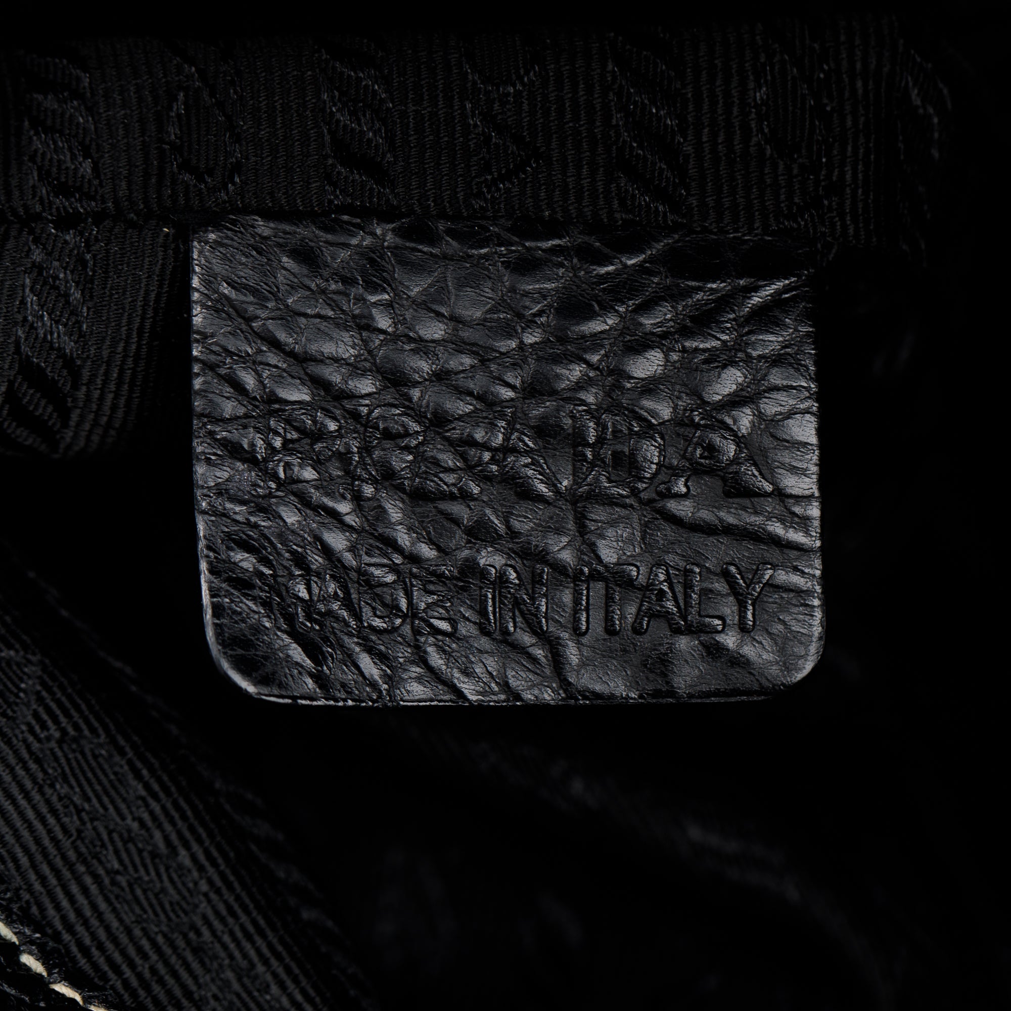 Prada Black Vitello Daino Leather Rope Hobo Bag