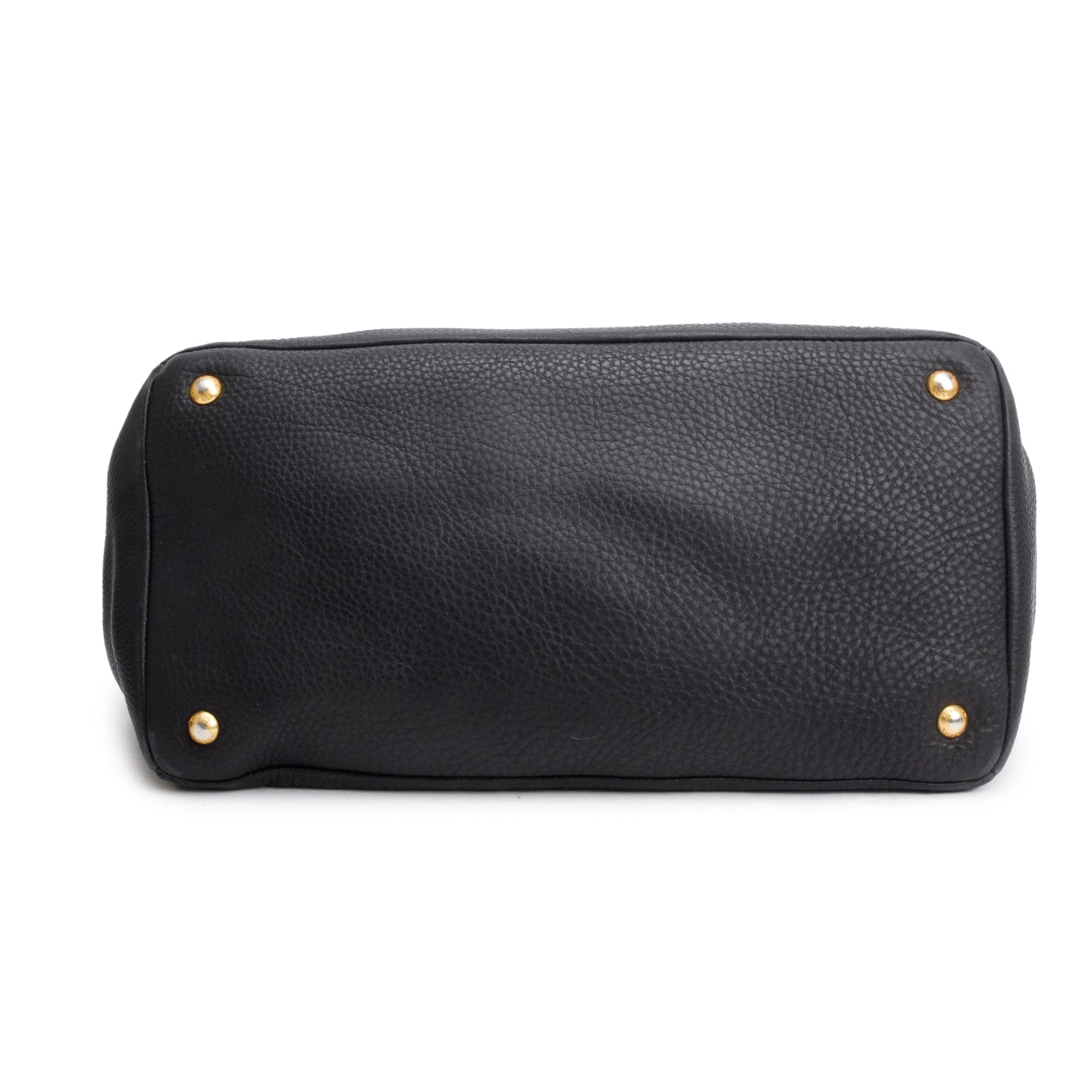 Prada Black Vitello Daino Leather Shoulder Bag w/ Strap
