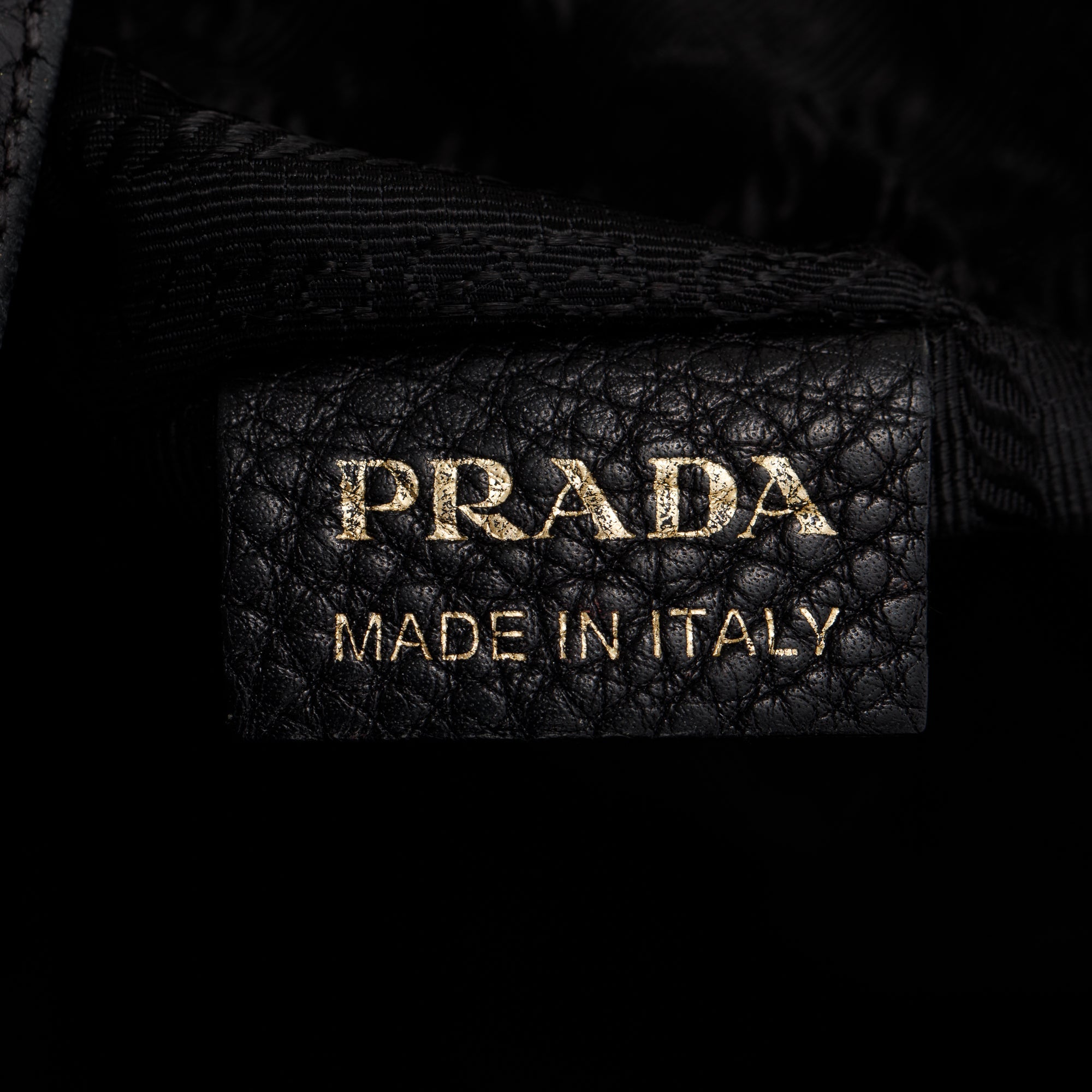 Prada Black Vitello Daino Leather Zip Top Hobo