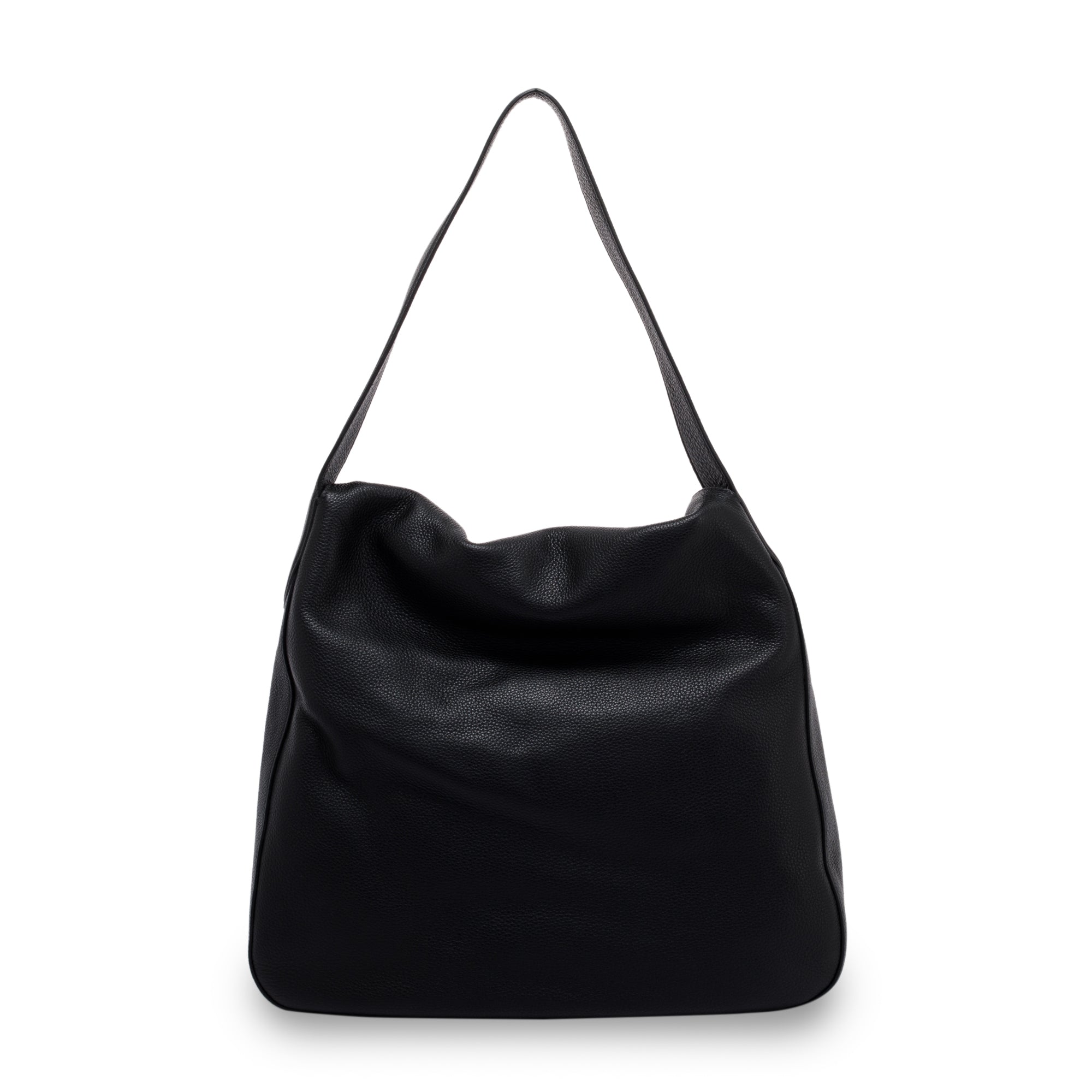 Prada Black Vitello Daino Medium Double Flap Hobo w/ Authenticity Card