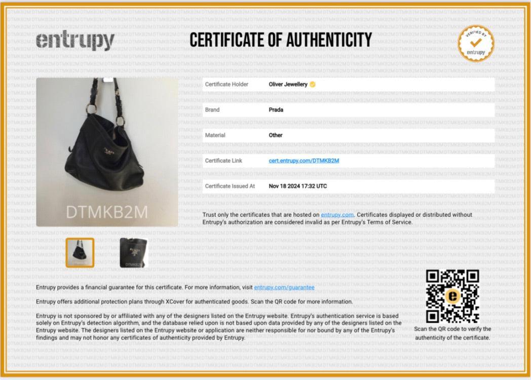 Prada Black Vitello Daino Medium Logo Hobo Bag