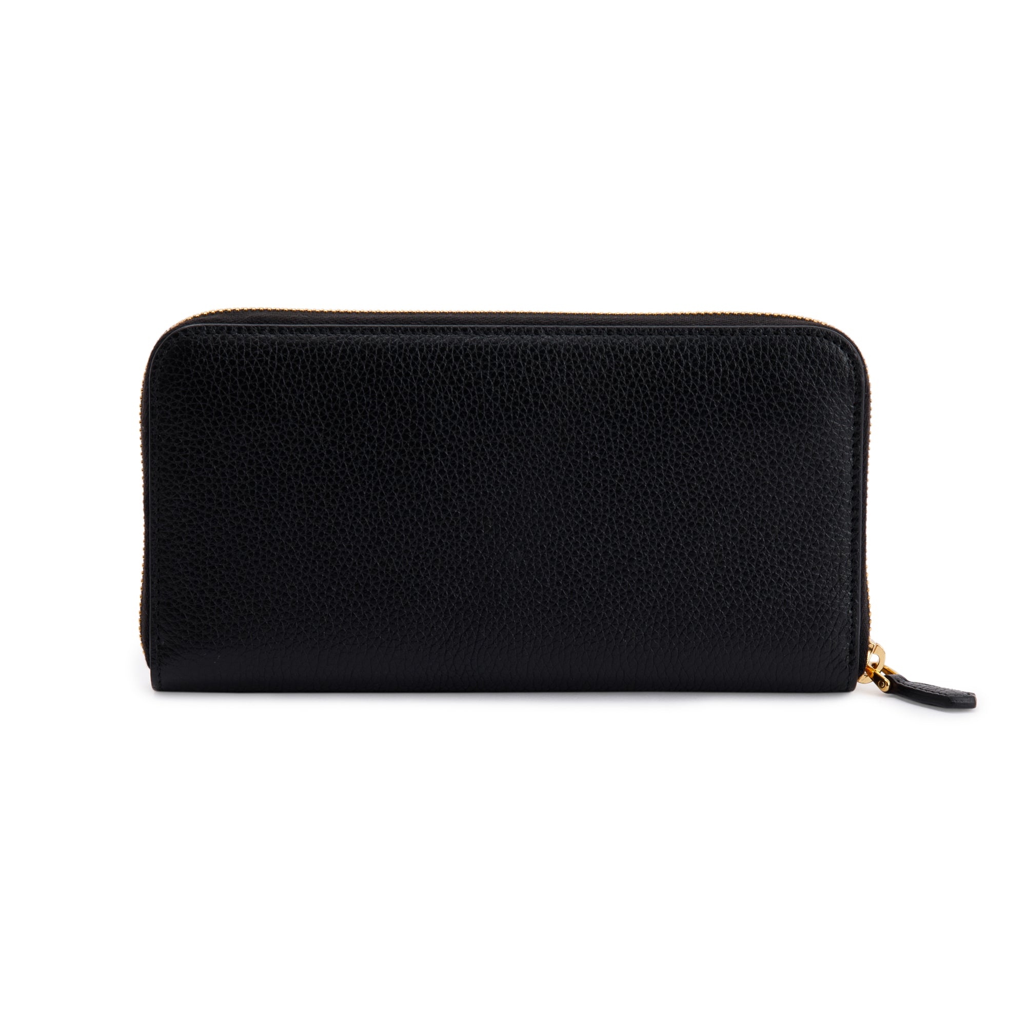Prada Black Vitello Daino Zip Around Wallet w/ Box & Authenticity card
