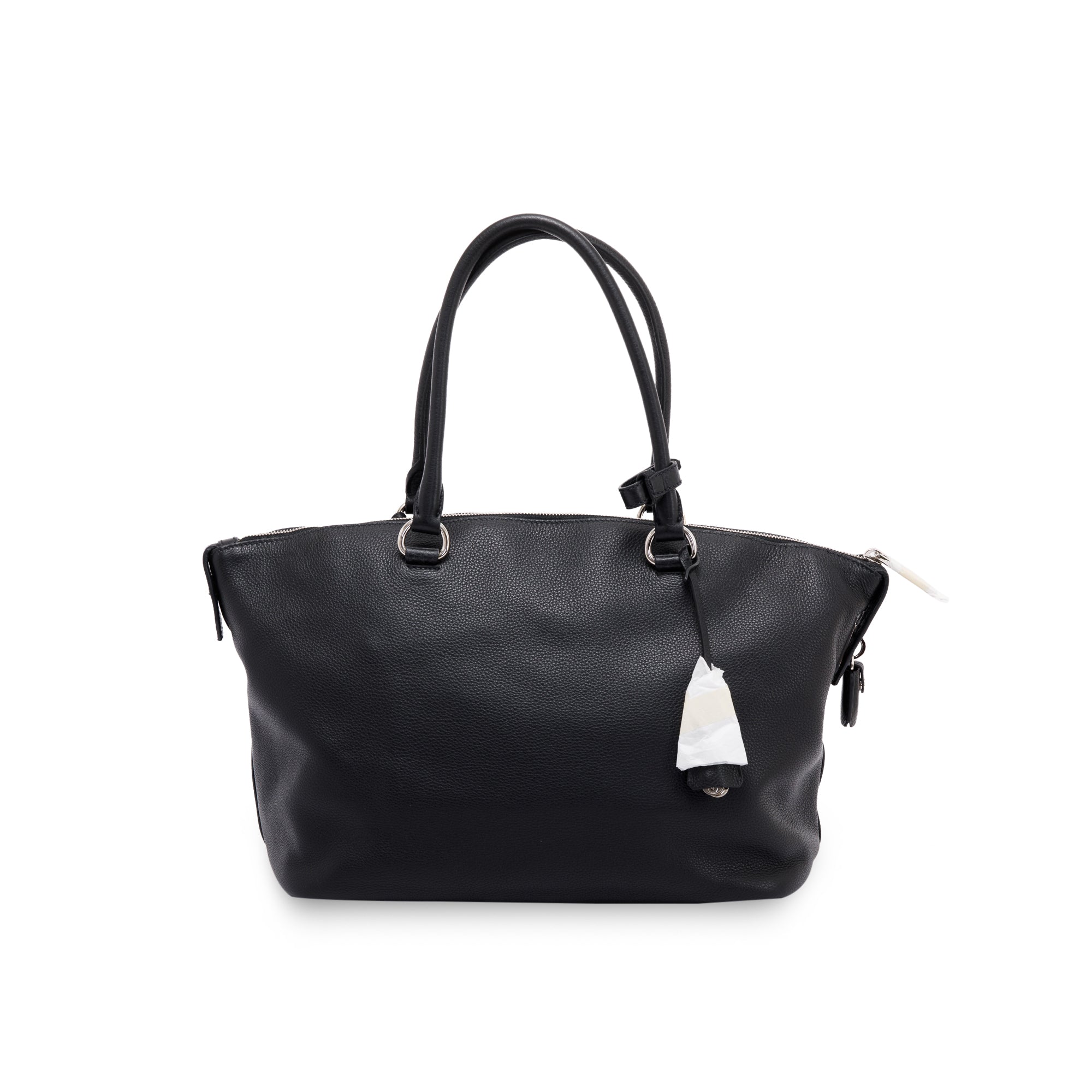 Prada Black Vitello Daino Zip Tote