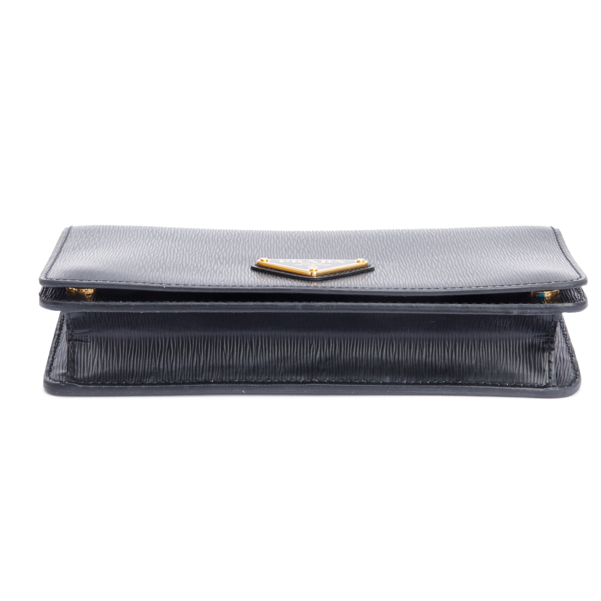 Prada Black Vitello Move Wallet on Chain w/ Authenticity Card & Receipt