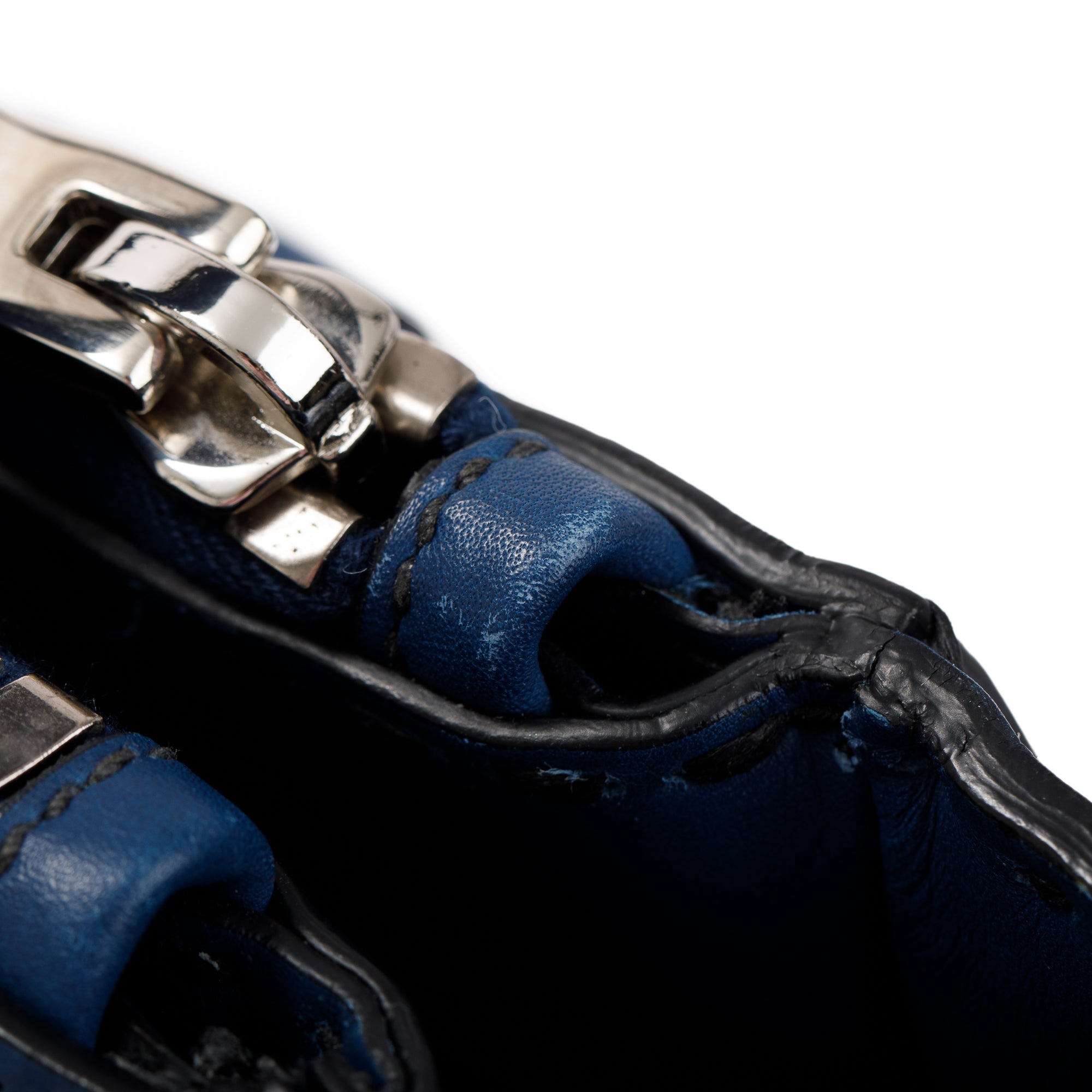 Prada Blue City Calf Small Twin Pocket Tote w/ Strap