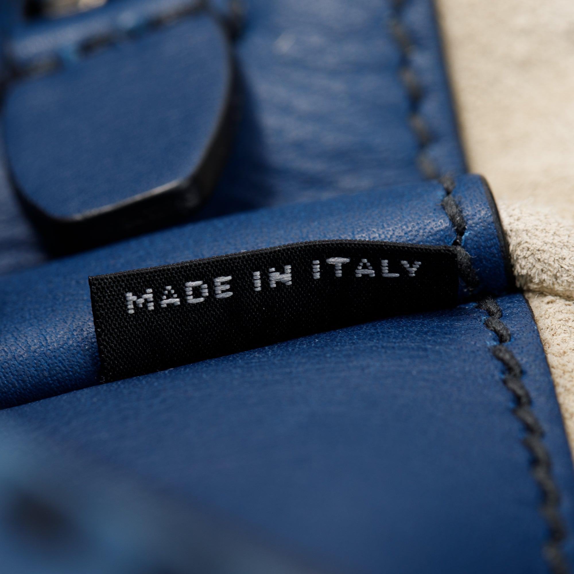 Prada Blue City Calf Small Twin Pocket Tote w/ Strap