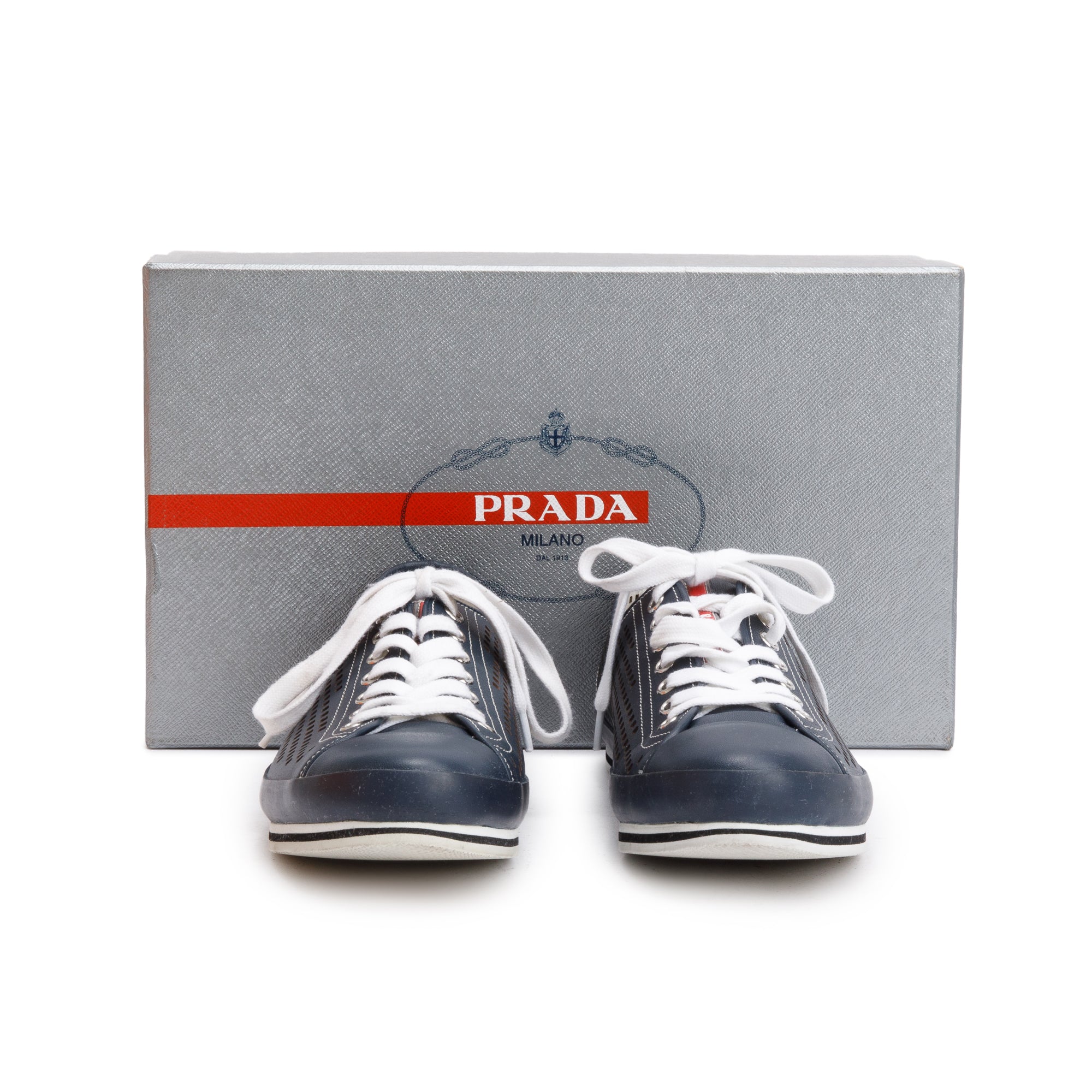 Prada Blue Nevada Fori Men's Sneakers, Size 37 w/ Box