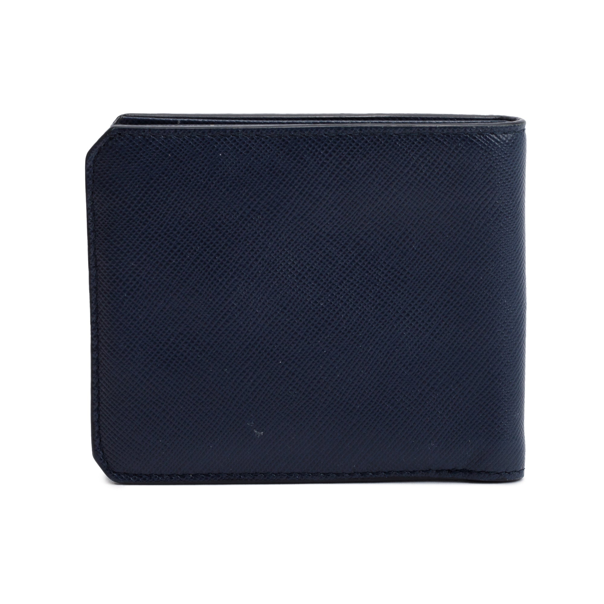 Prada Blue Saffiano Leather Bi-Fold Wallet