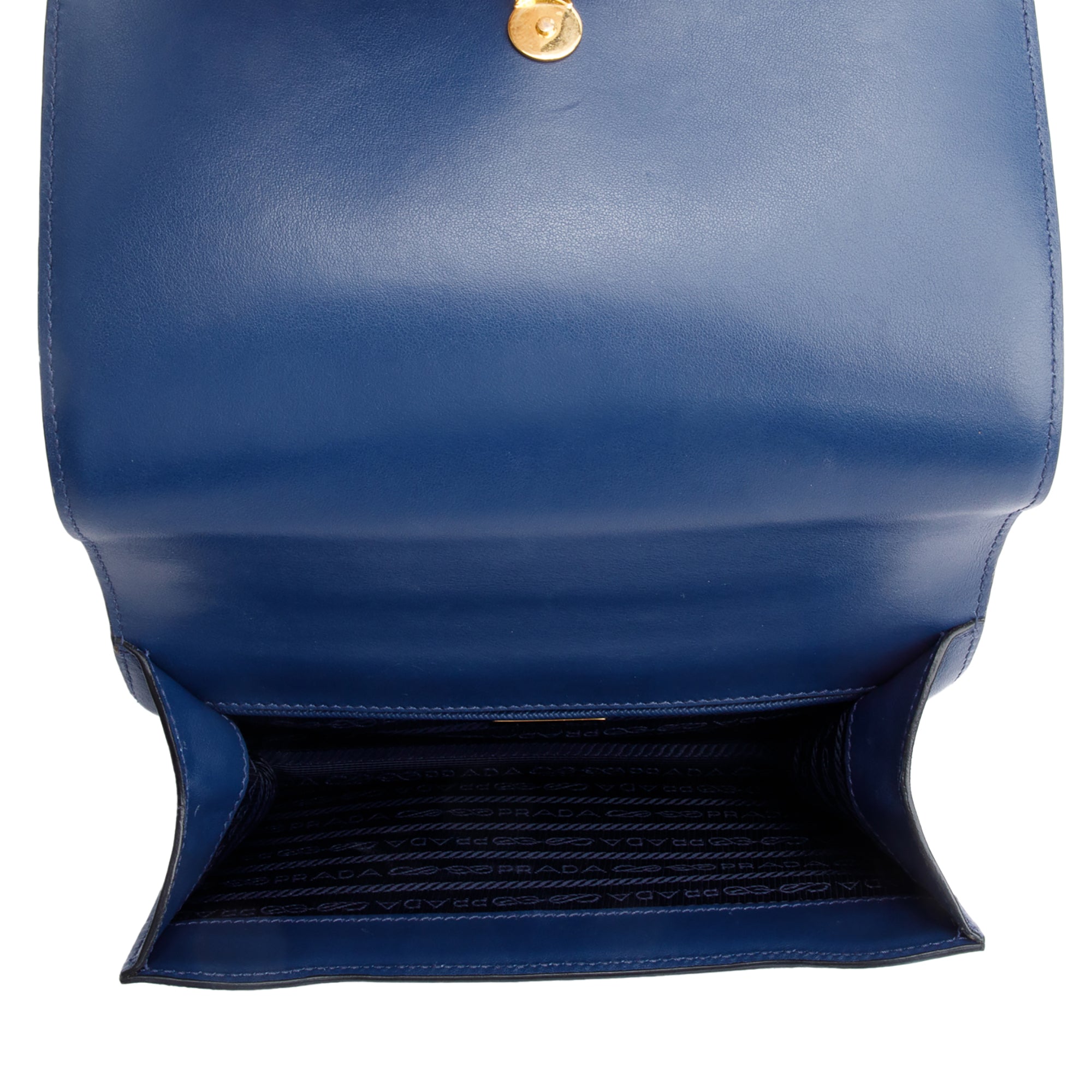 Prada Blue Saffiano Lux Chain Shoulder Bag