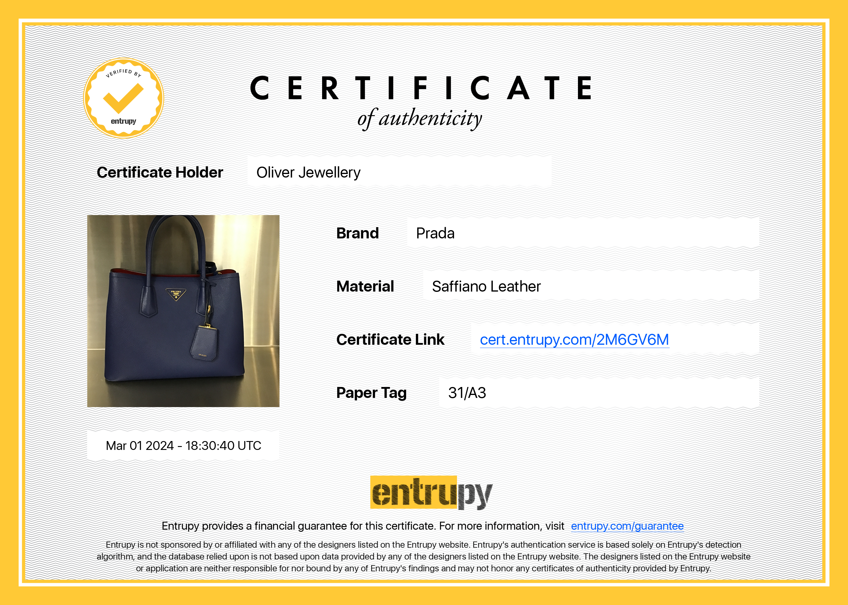 Prada Blue Saffiano Lux Medium Cuir Double Tote w/ Strap