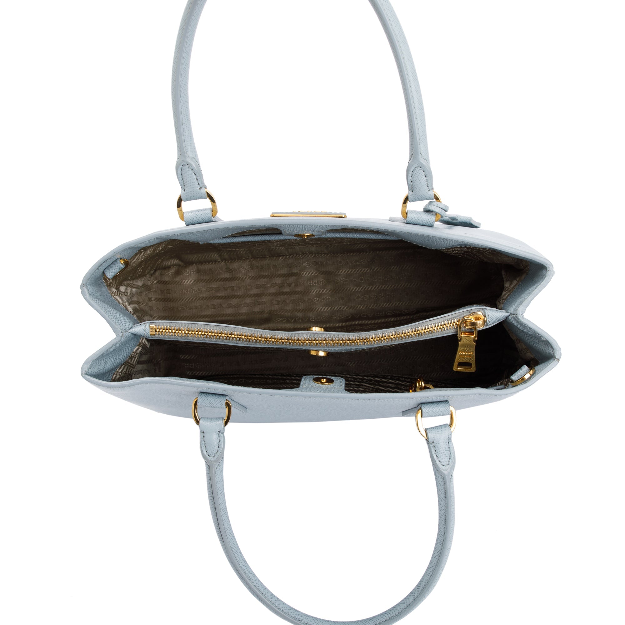 Prada Blue Saffiano Lux Medium Tote w/ Strap & Authenticity Card