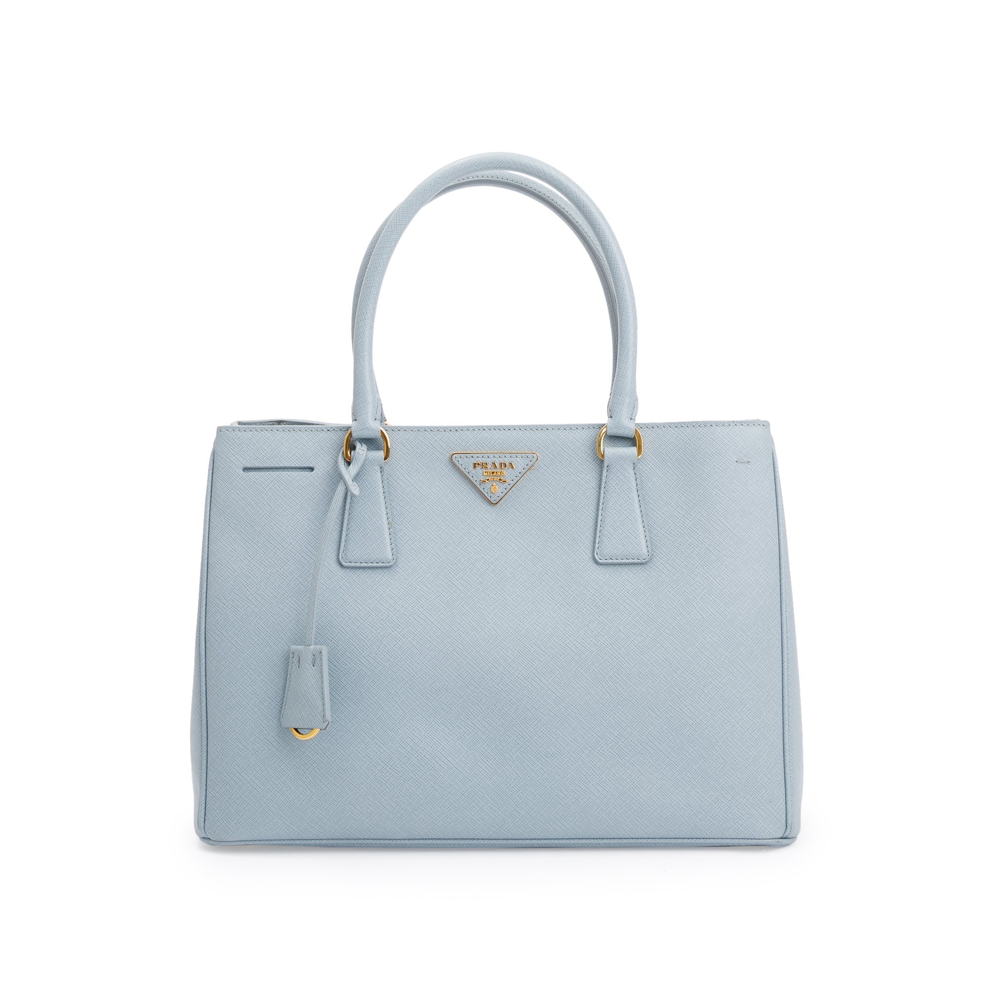 Prada Blue Saffiano Lux Medium Tote w/ Strap & Authenticity Card
