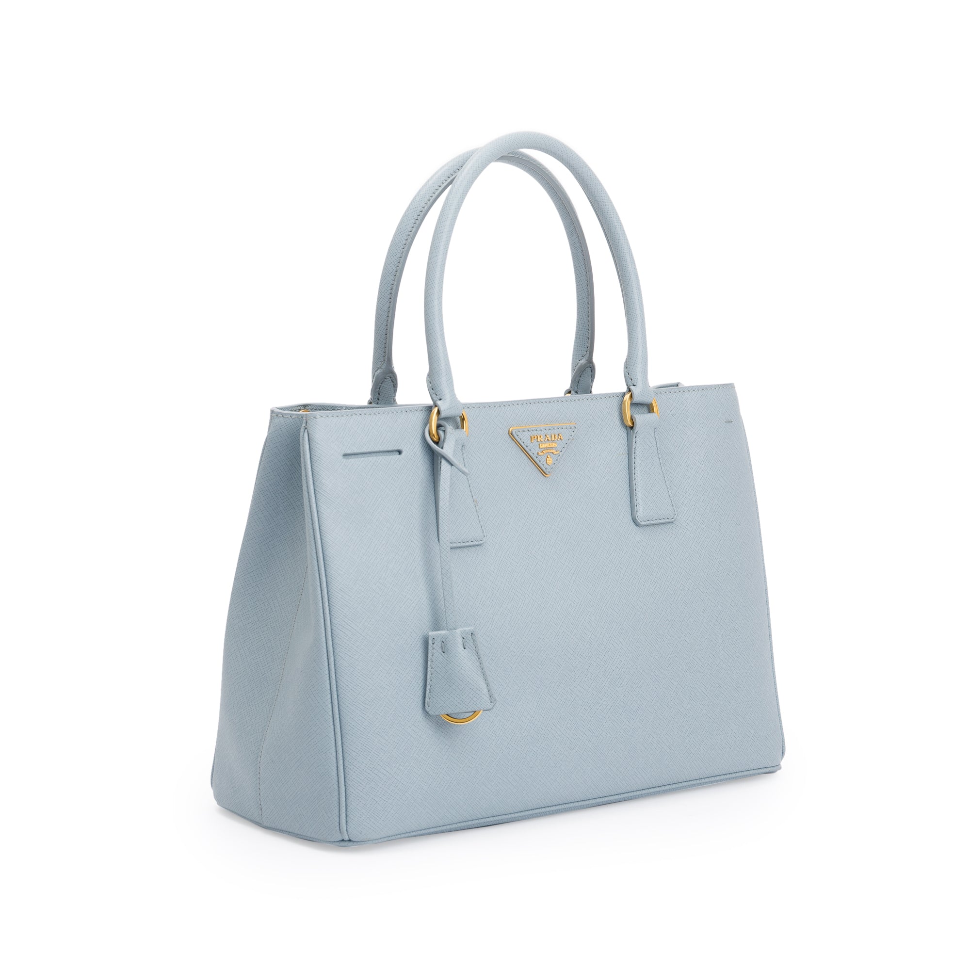 Prada Blue Saffiano Lux Medium Tote w/ Strap & Authenticity Card