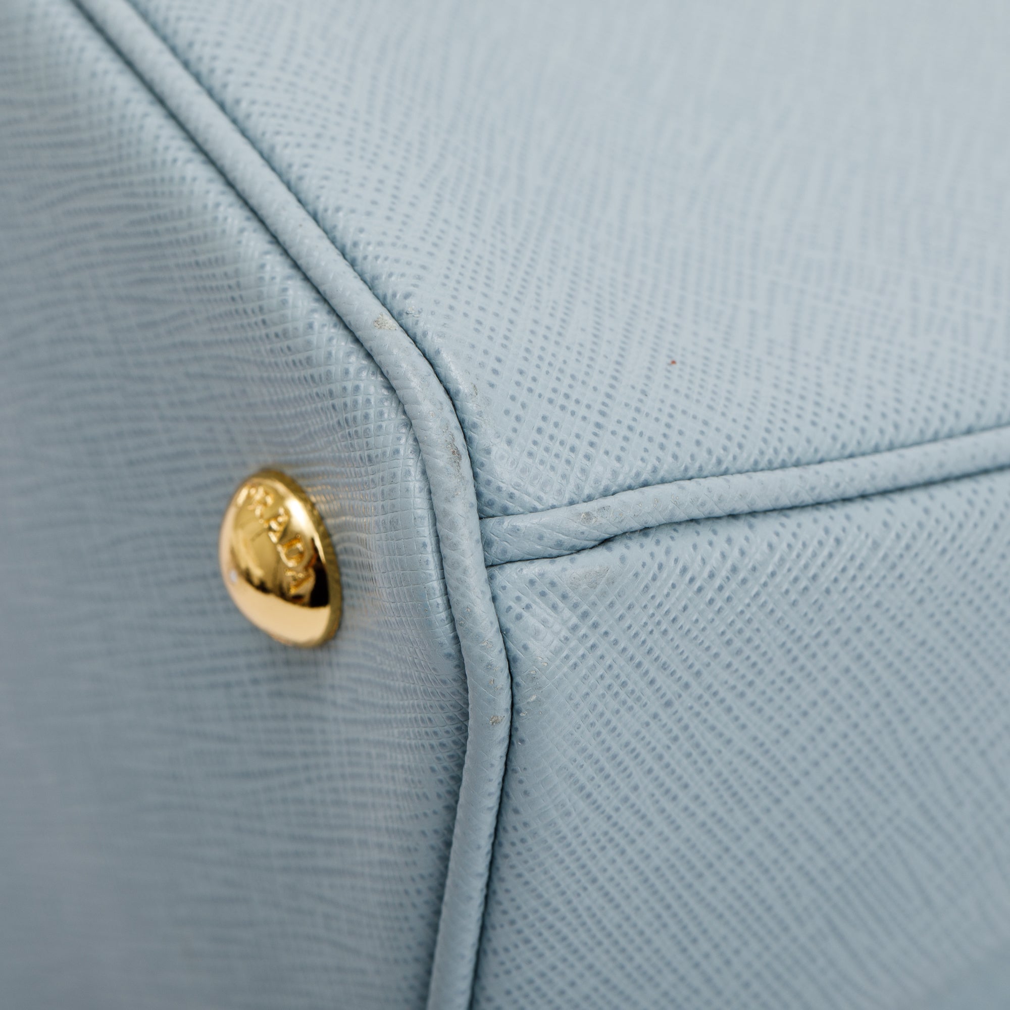 Prada Blue Saffiano Lux Medium Tote w/ Strap & Authenticity Card