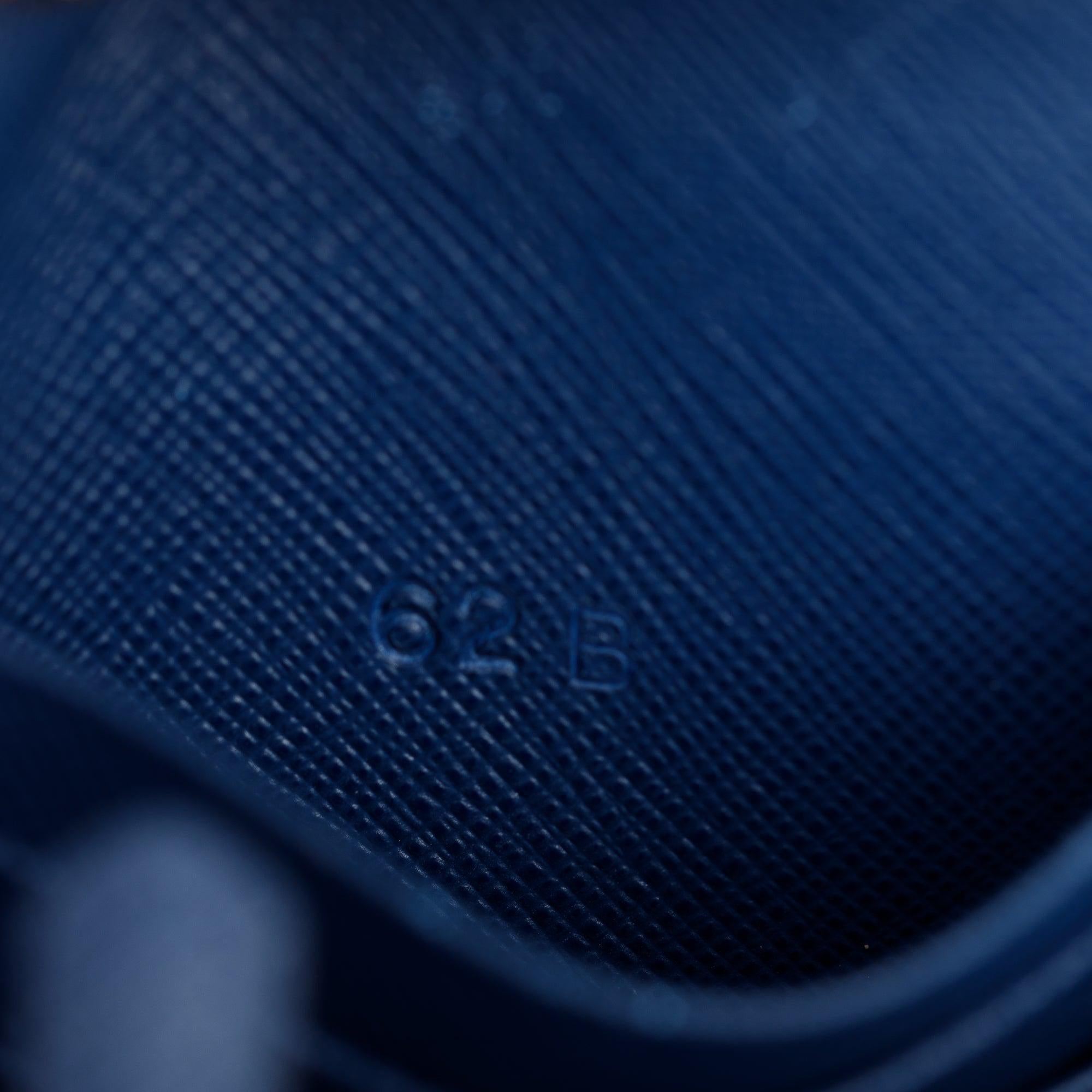 Prada Blue Saffiano Lux Wallet on Chain