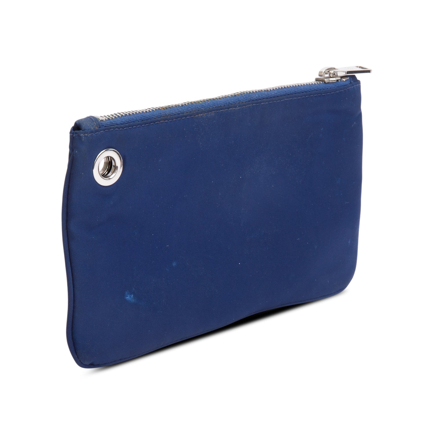 Prada Blue Tessuto Nylon O-Ring Zip Pouch