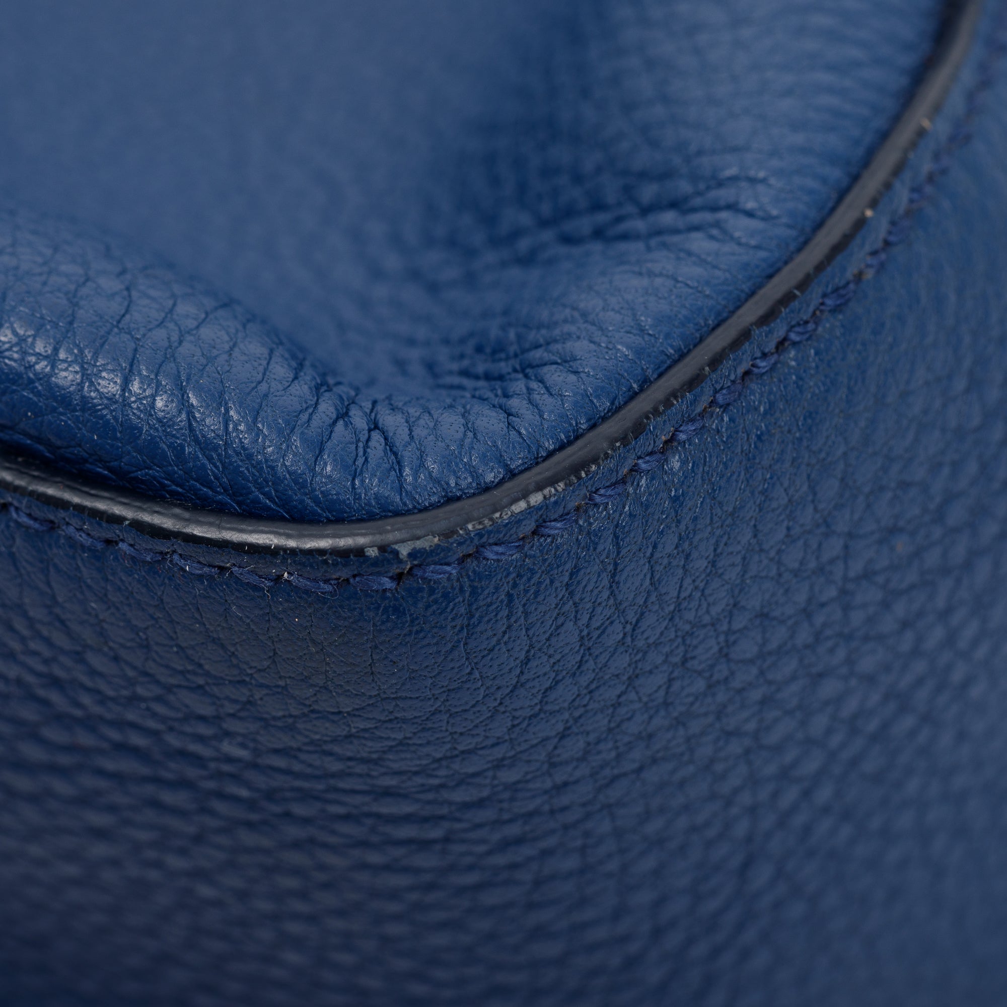 Prada Blue Vitello Daino Leather Pocket Hobo Bag