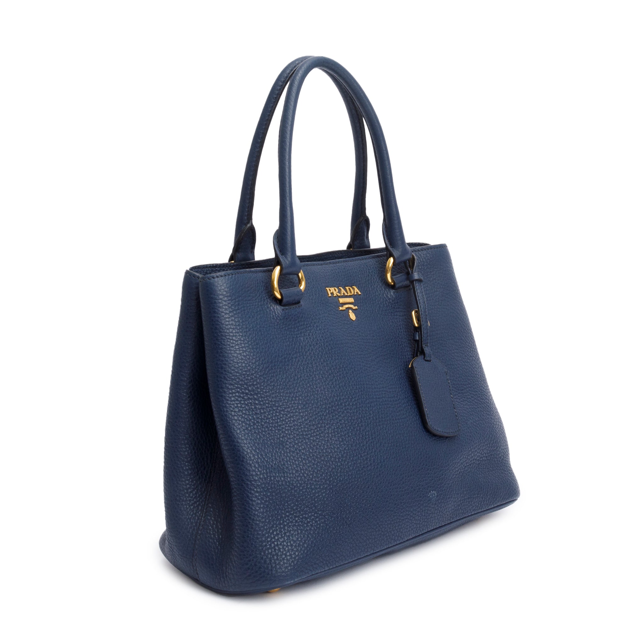 Prada Blue Vitello Daino Medium Galleria Tote