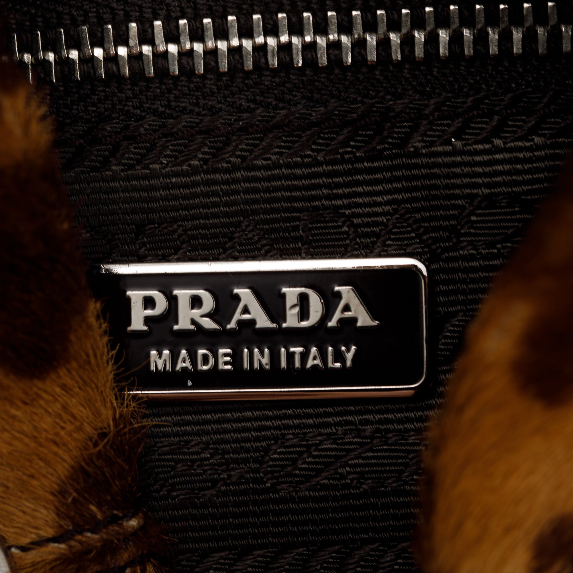 Prada Brown Cavallino Leopard Print Ring Handle Bag w/ Authenticity Card