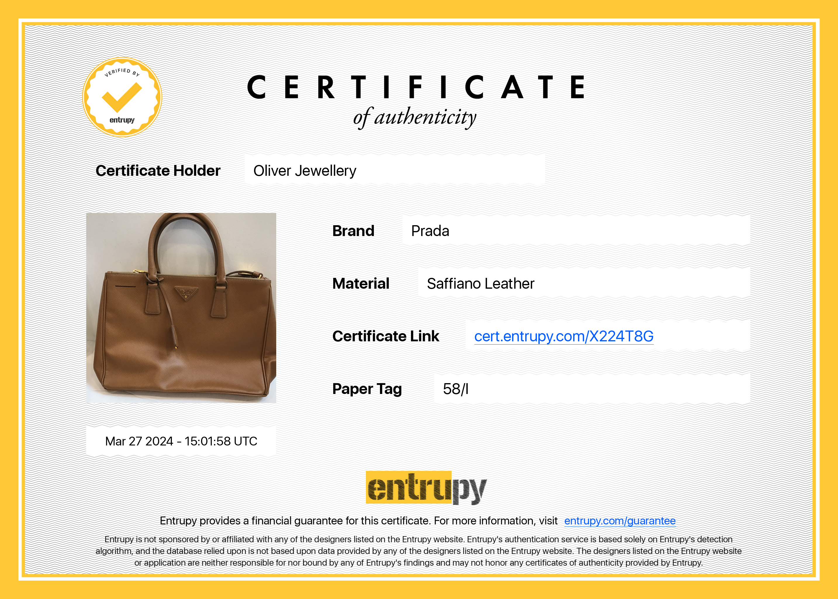 Prada Brown Saffiano Lux Medium Double Zip Galleria Tote w/ Strap