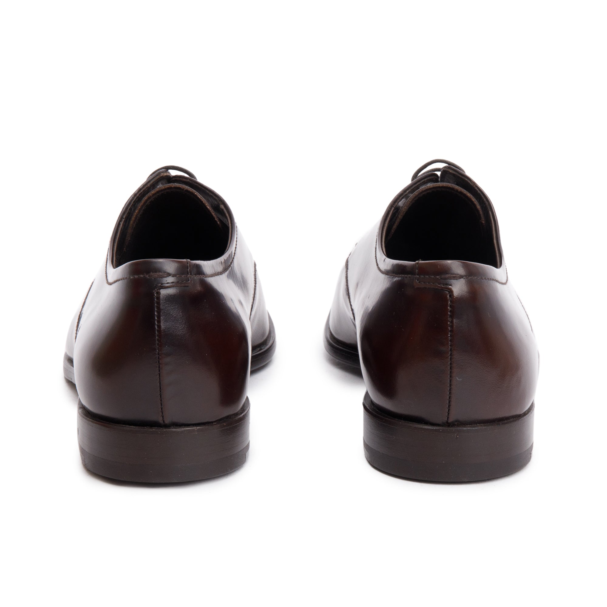 Prada Brown Spazzolato Leather Laced Oxford Men's Shoes, Size 6 w/ Box