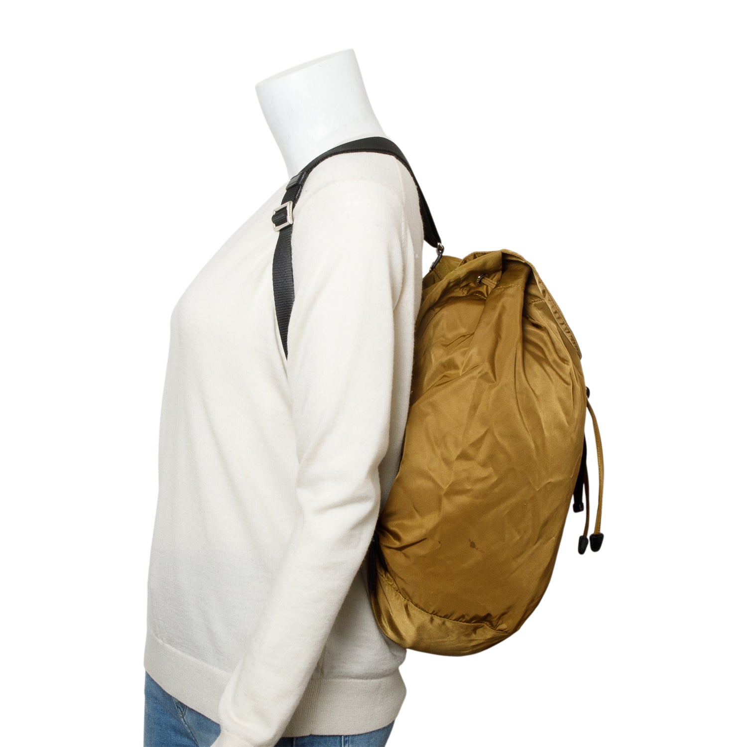 Prada Brown Tessuto Nylon Drawstring Backpack