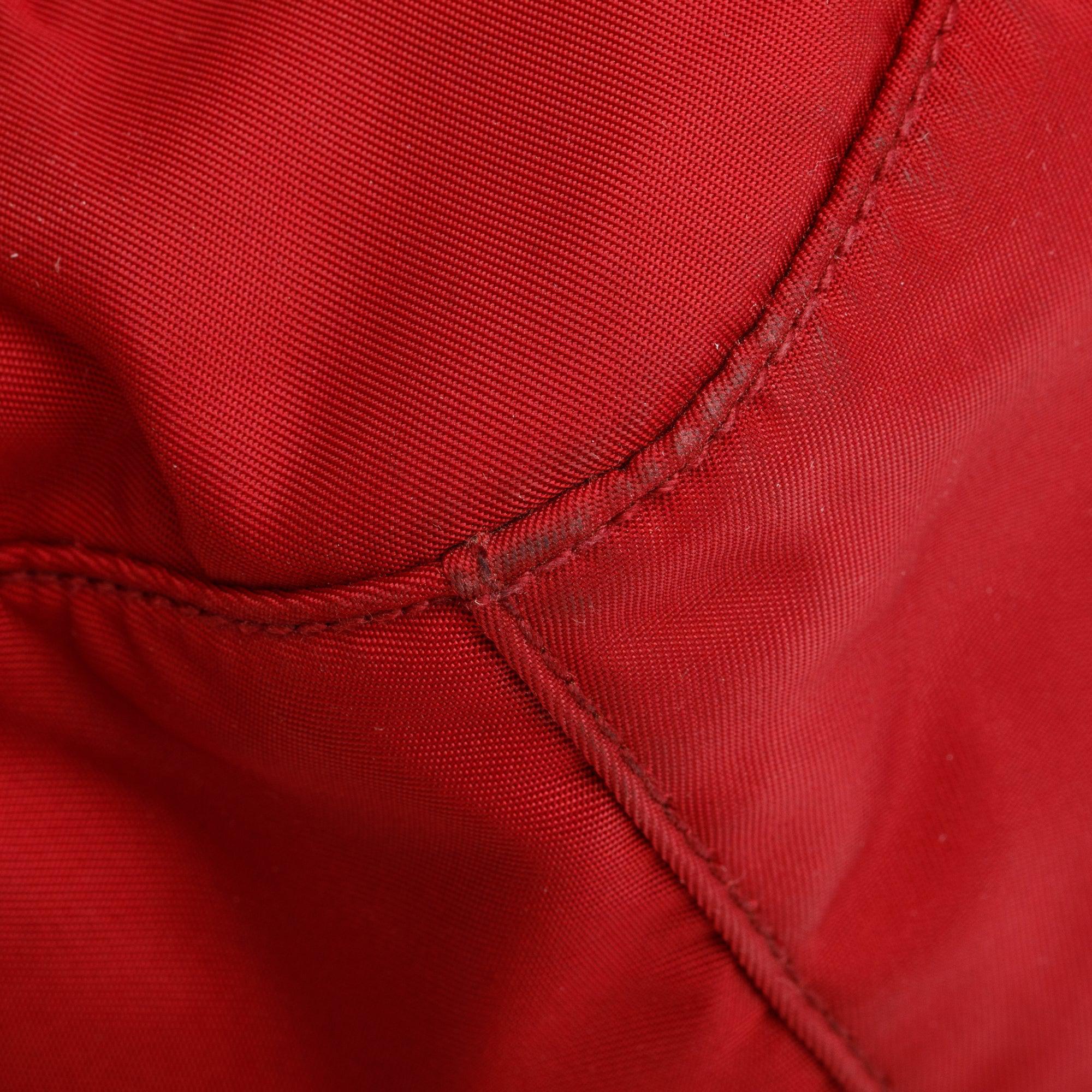 Prada Burgundy Saffiano-Trimmed Tessuto Nylon Crossbody Bag