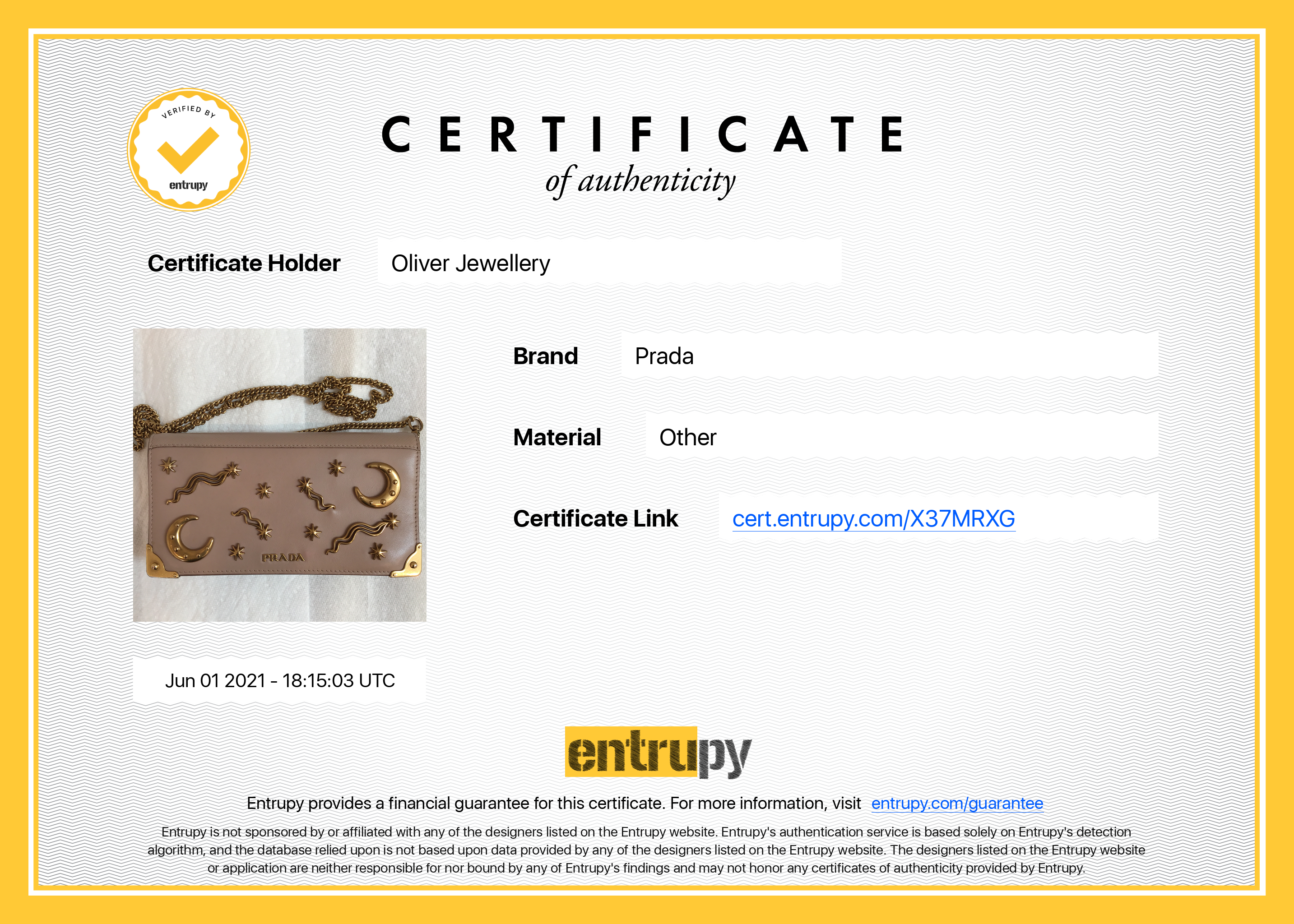 Prada Cahier Astrology Wallet on Chain