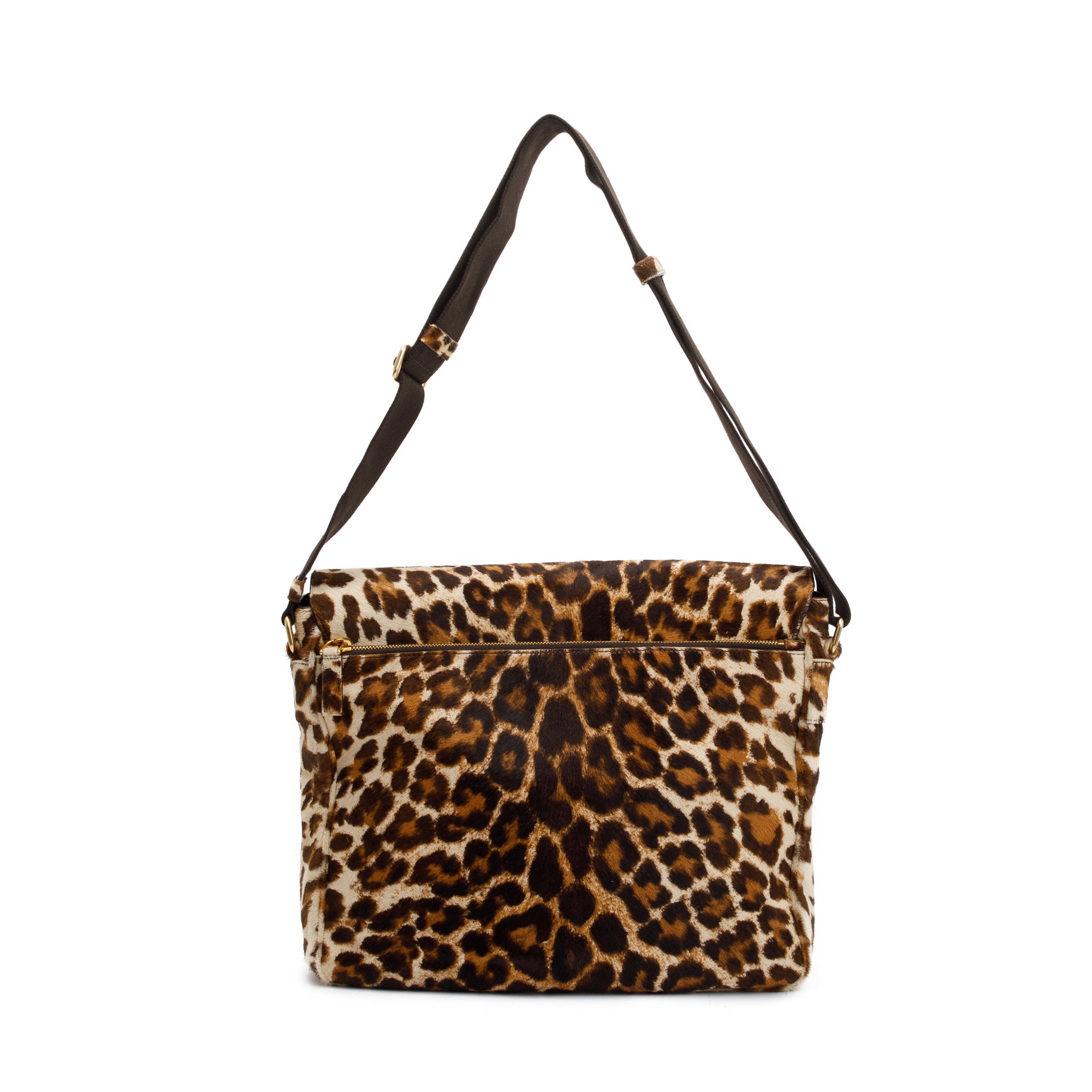 Prada Cavallino Leopard Print Messenger Bag w/ Authenticity Card