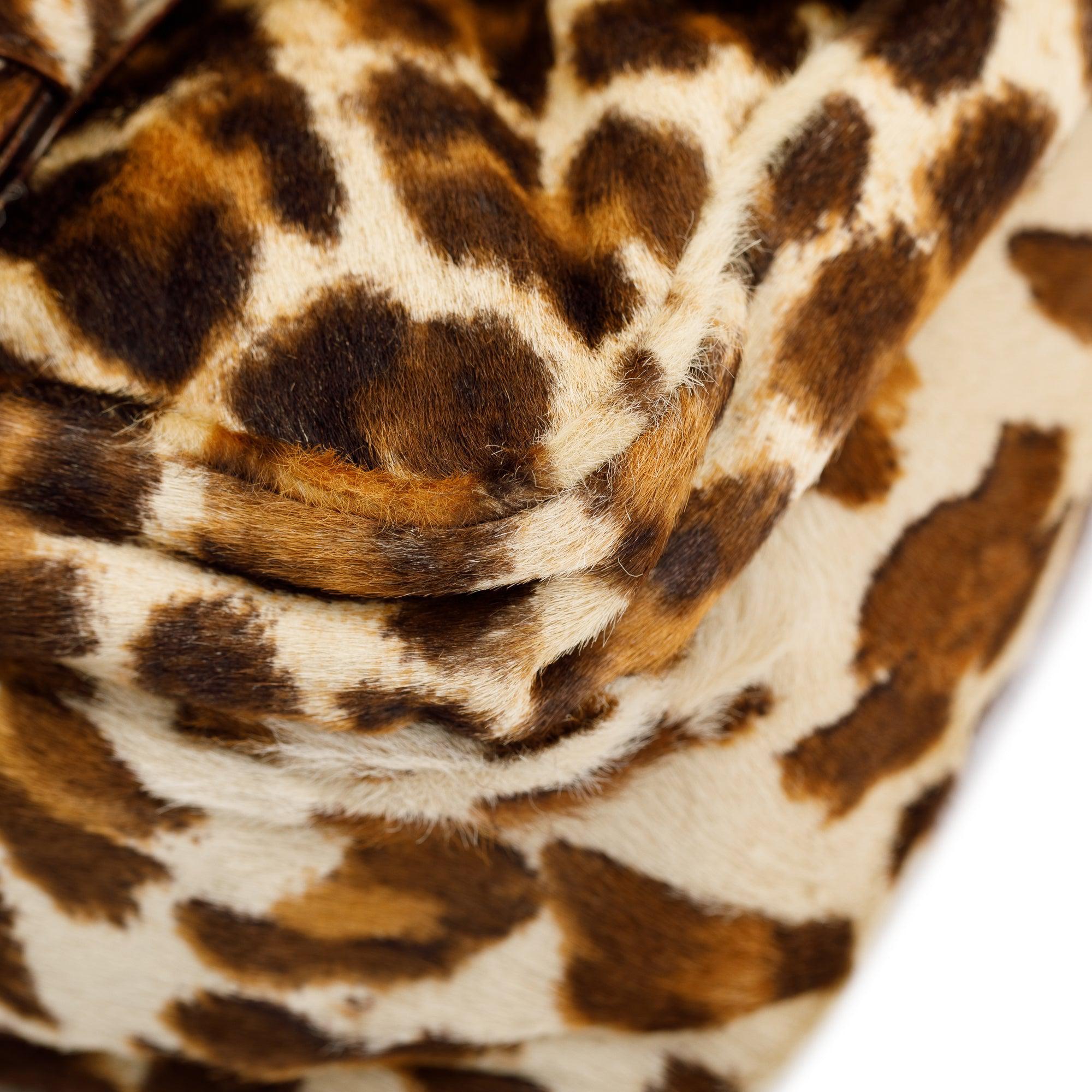 Prada Cavallino Leopard Print Messenger Bag w/ Authenticity Card