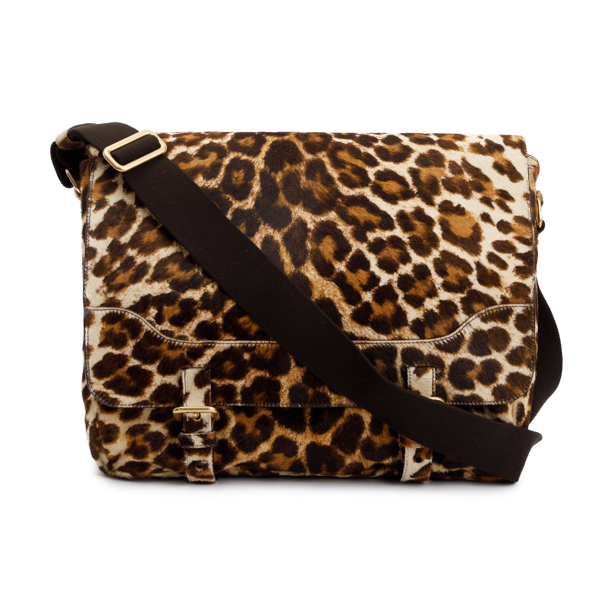 Prada Cavallino Leopard Print Messenger Bag w/ Authenticity Card