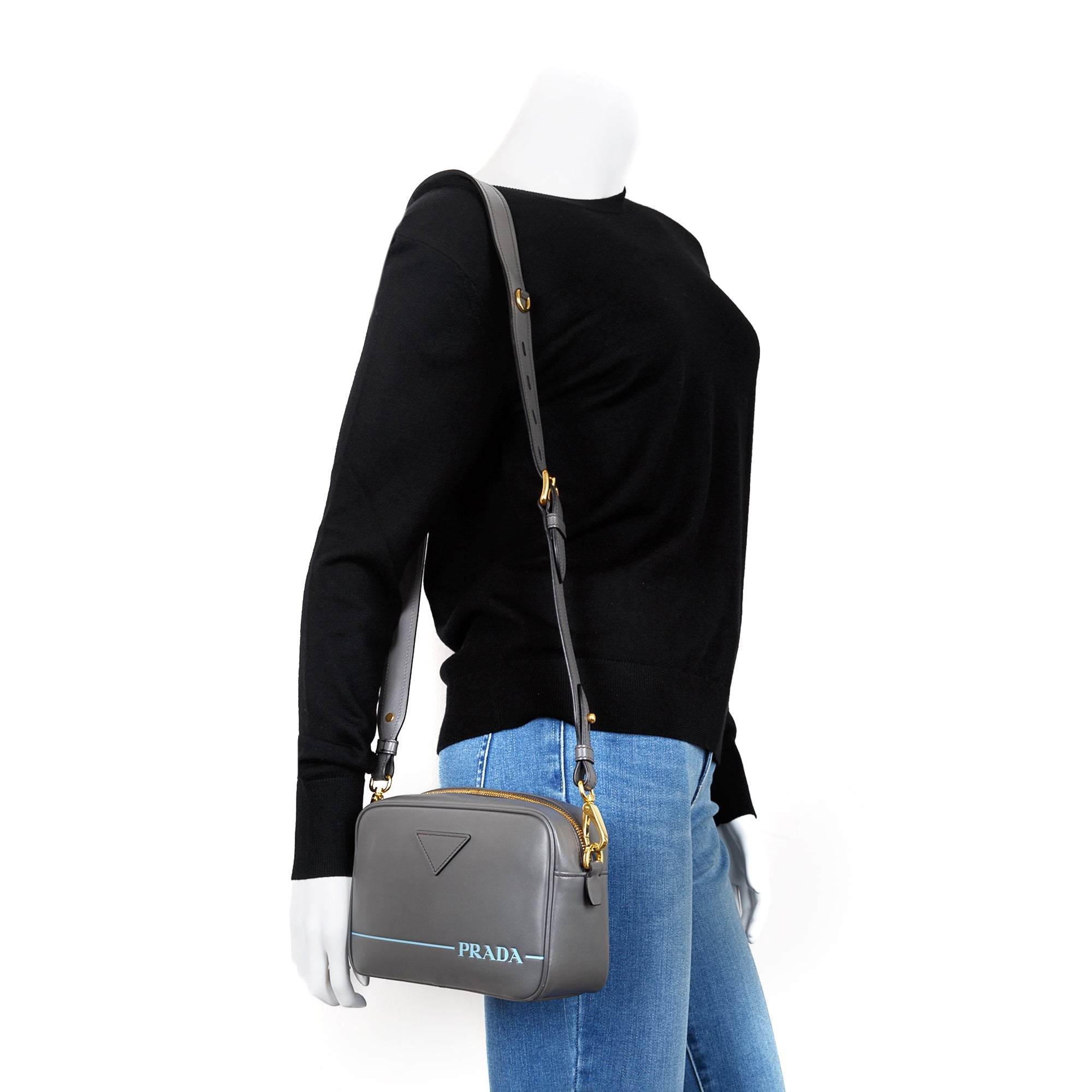 Prada City Calf Logo Camera Bag