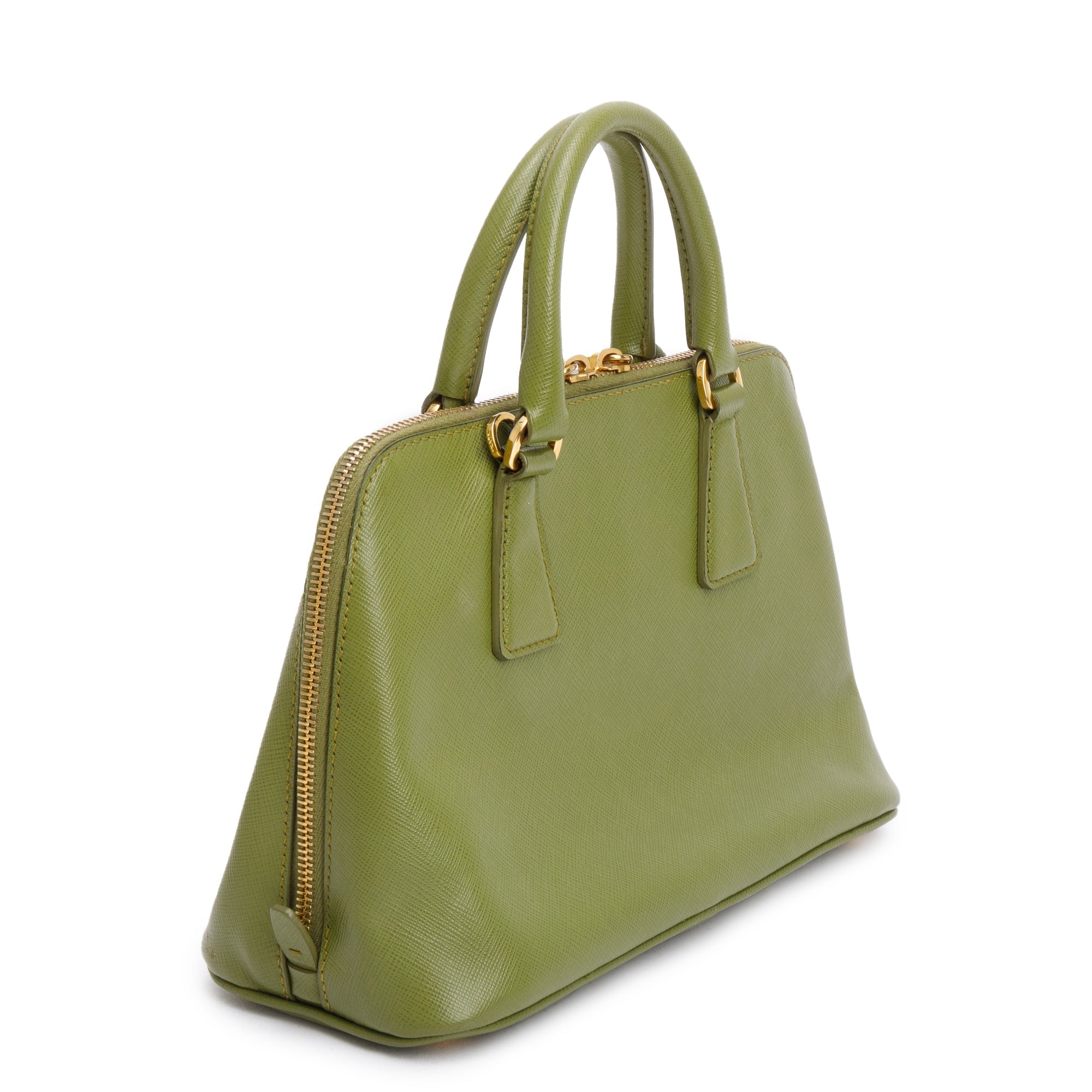 Prada Green Saffiano Lux Small Promenade Tote w/ Strap
