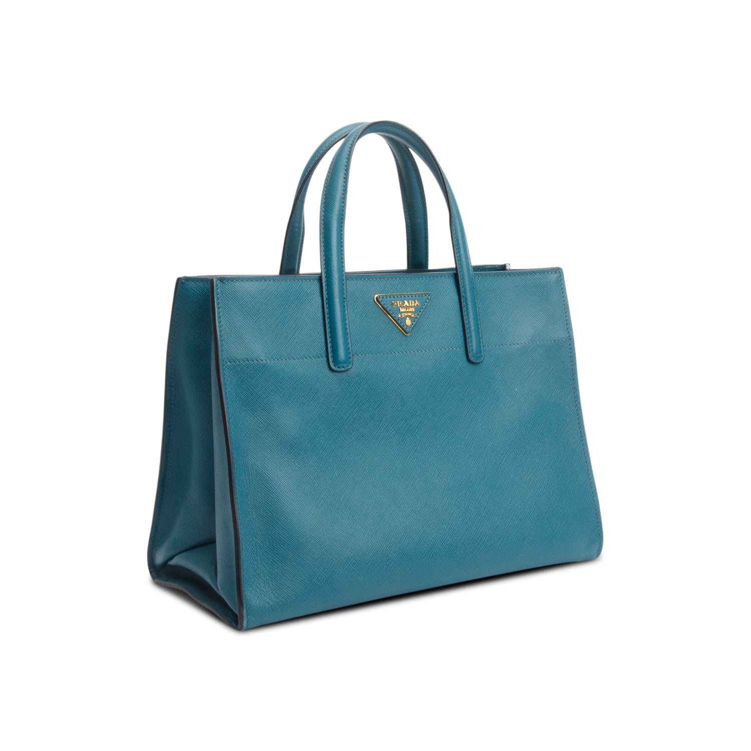 Prada Green Saffiano Soft Triple Pocket Convertible Tote w/ Strap