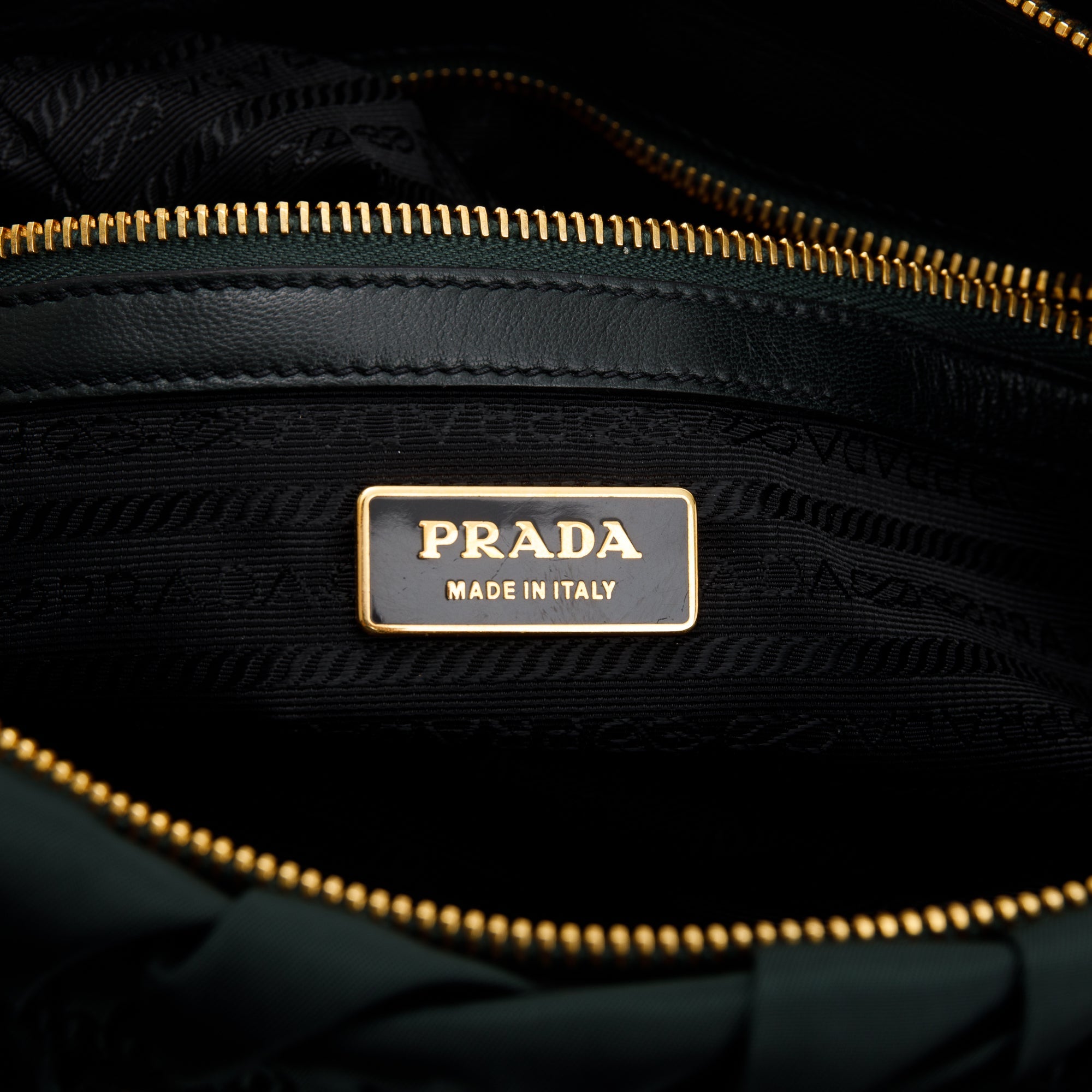 Prada Green Tessuto Nylon Gauffre Quilted Satchel Bag