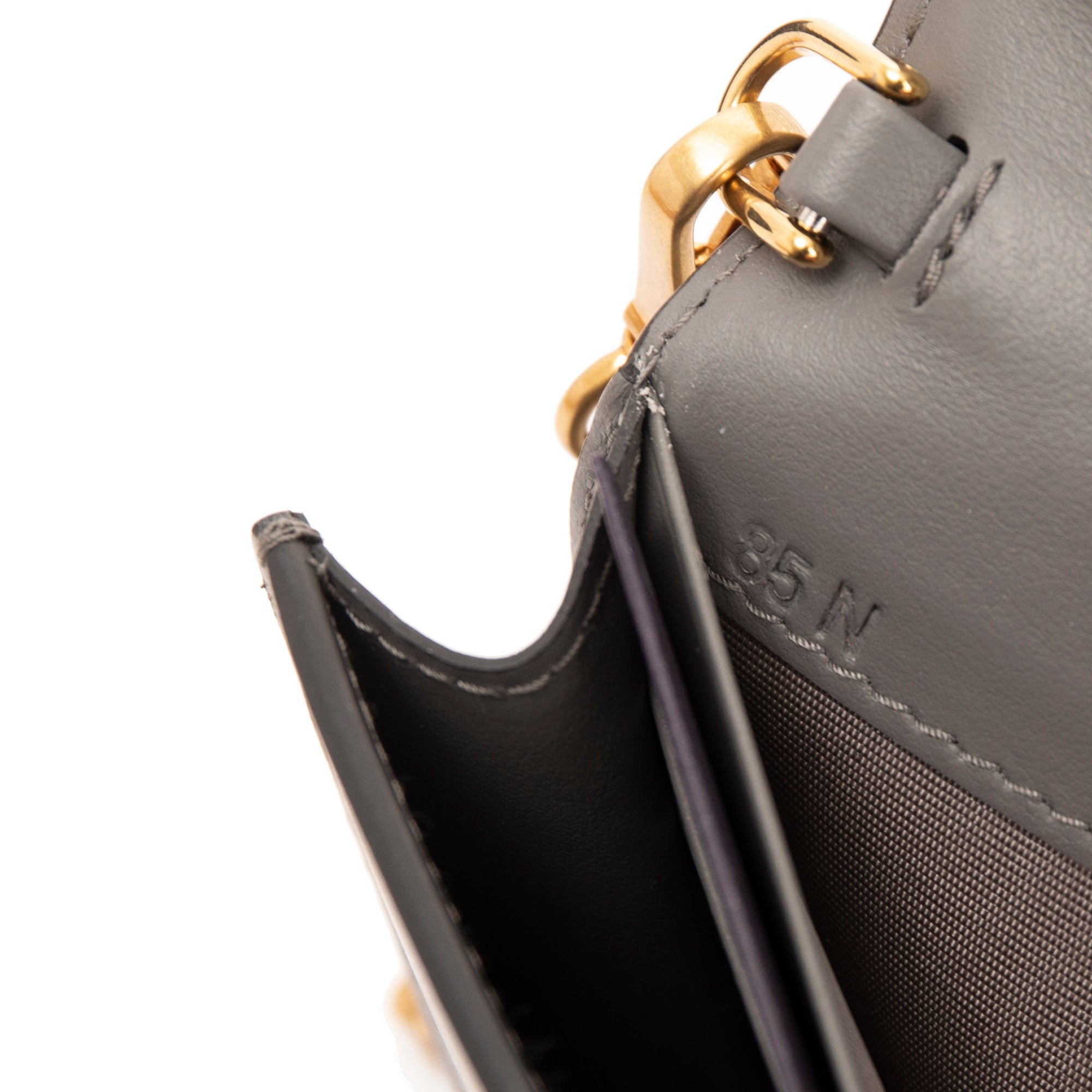 Prada Grey City Calf Cahier Wallet on Chain w/ Box & Authenticity Card