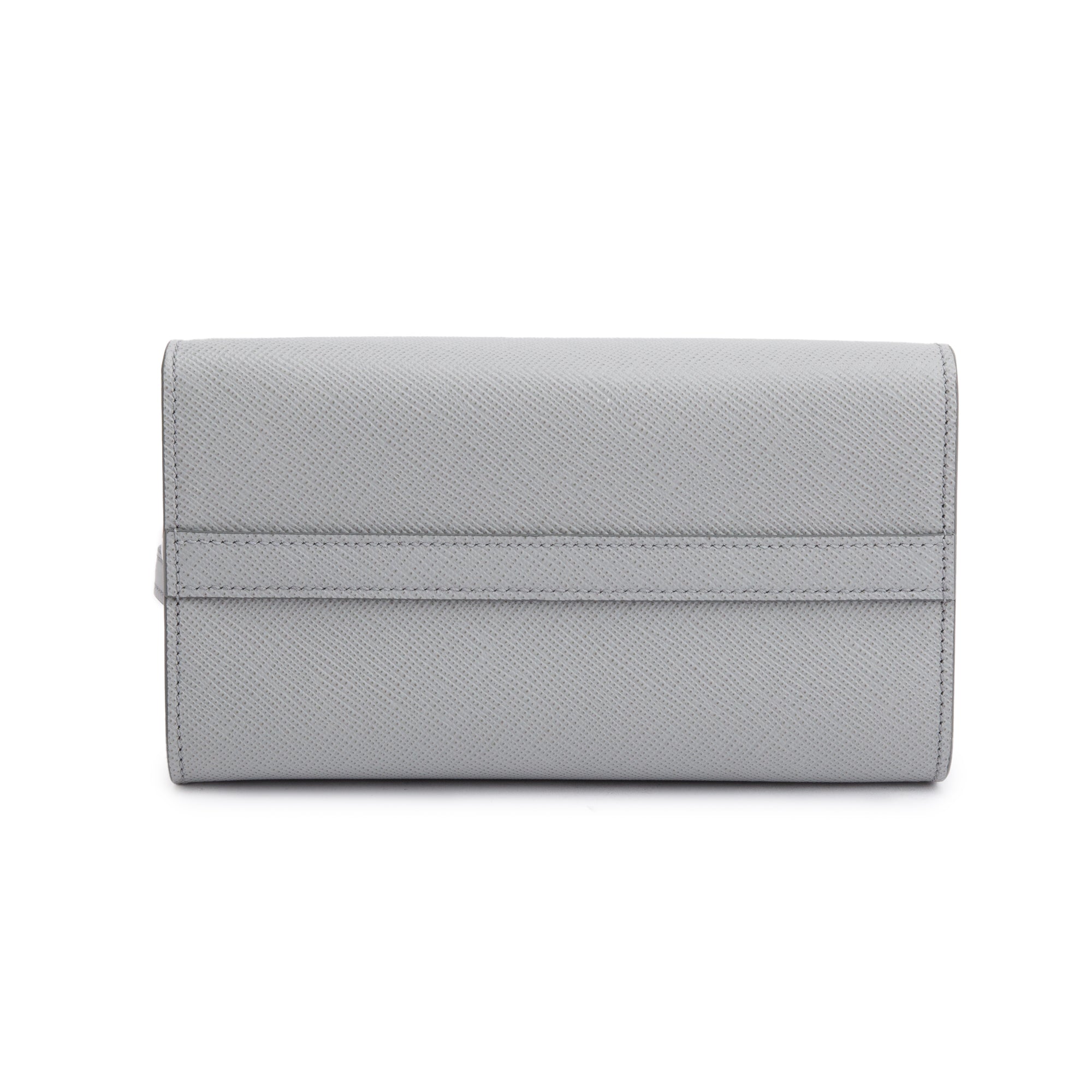 Prada Grey Saffiano Cuir Mini Monochrome Top Handle Tote w/ Strap