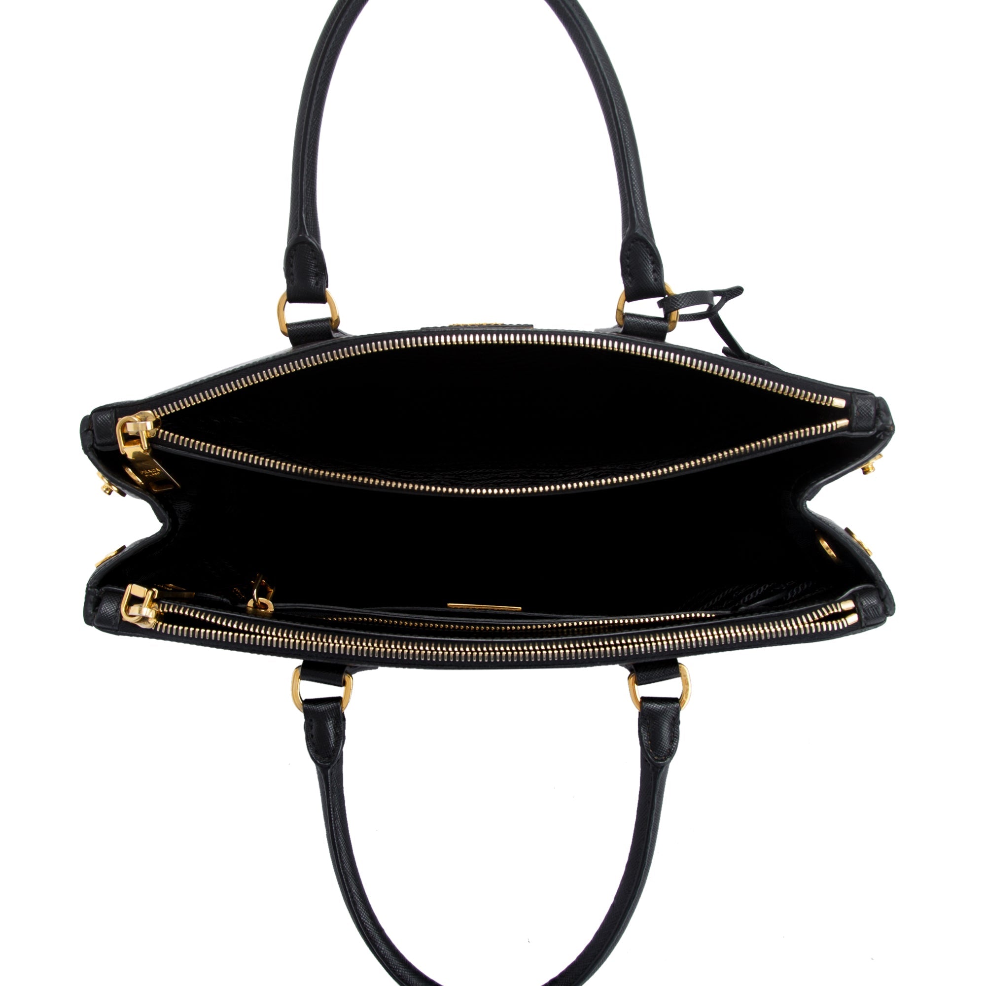 Prada Large Saffiano Double Zip Galleria Tote w/ Strap