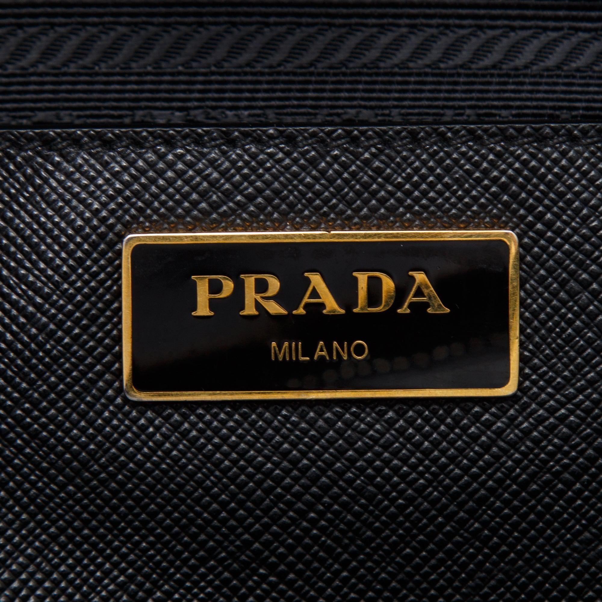 Prada Large Saffiano Double Zip Galleria Tote w/ Strap