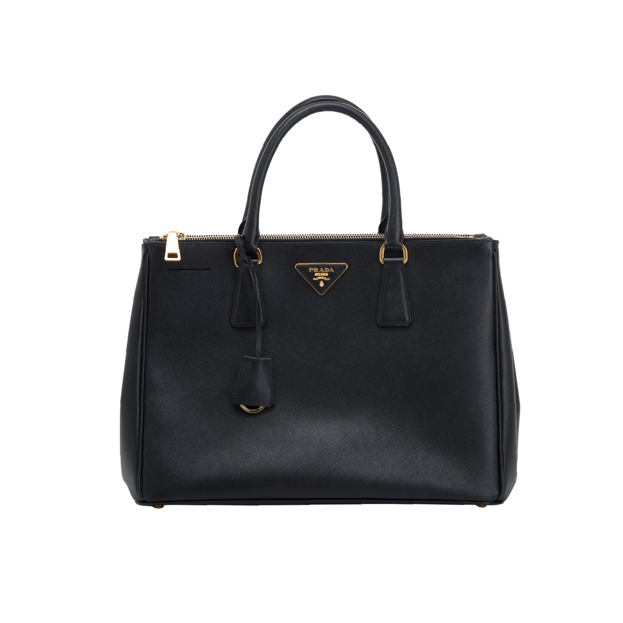 Prada Large Saffiano Double Zip Galleria Tote w/ Strap
