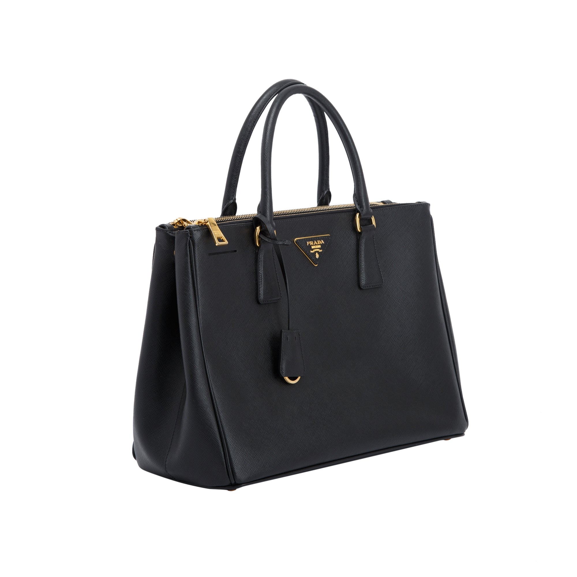 Prada Large Saffiano Double Zip Galleria Tote w/ Strap