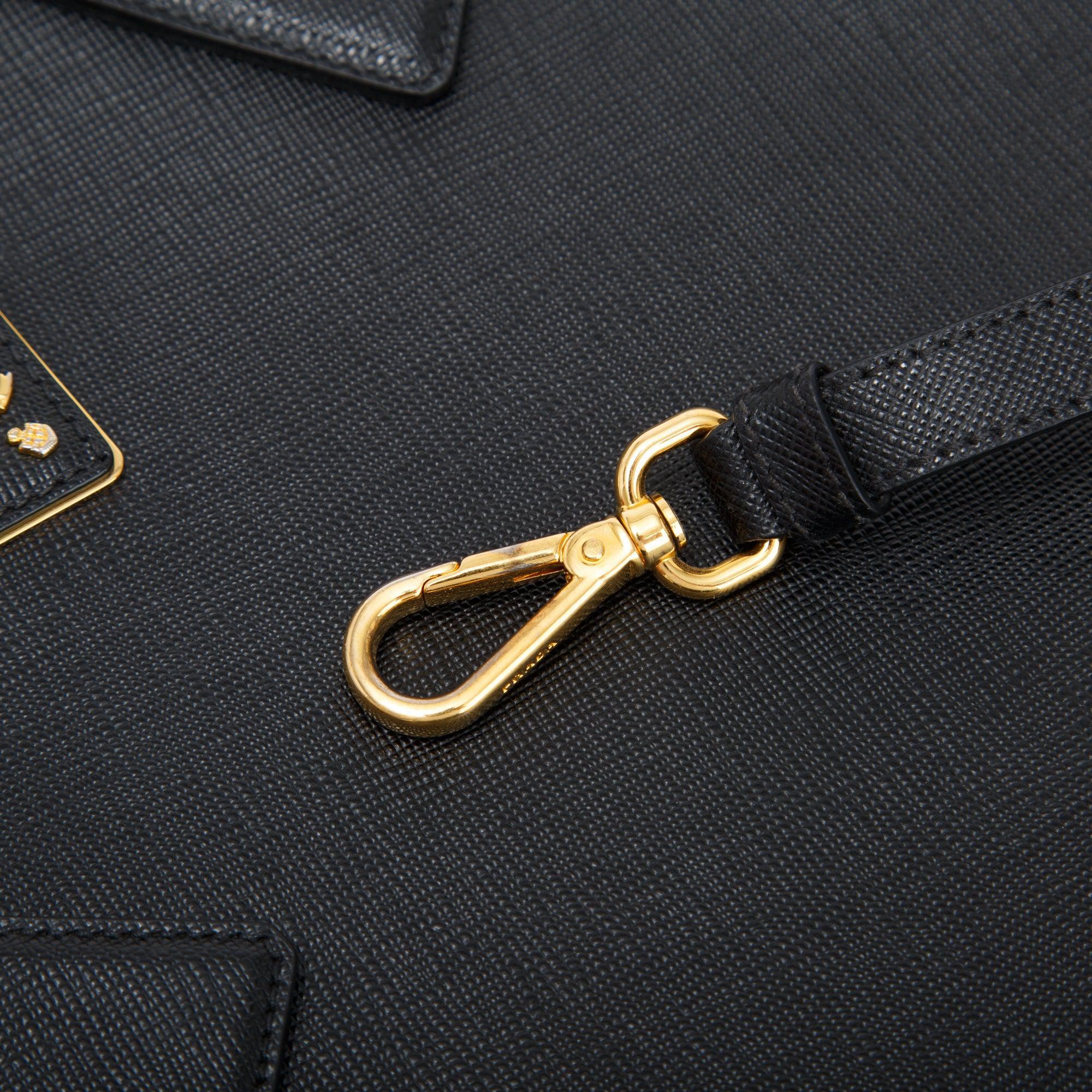 Prada Large Saffiano Double Zip Galleria Tote w/ Strap