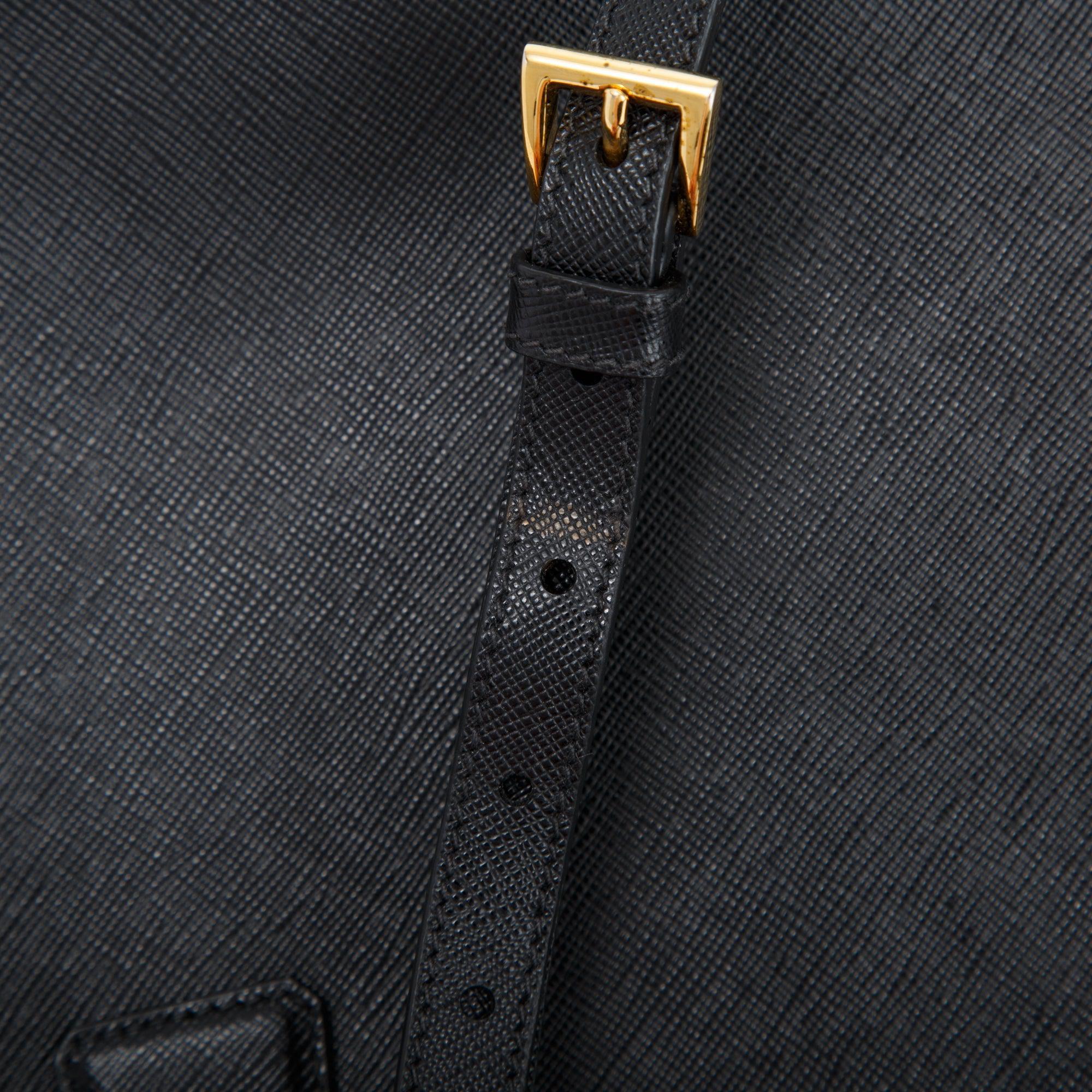 Prada Large Saffiano Double Zip Galleria Tote w/ Strap