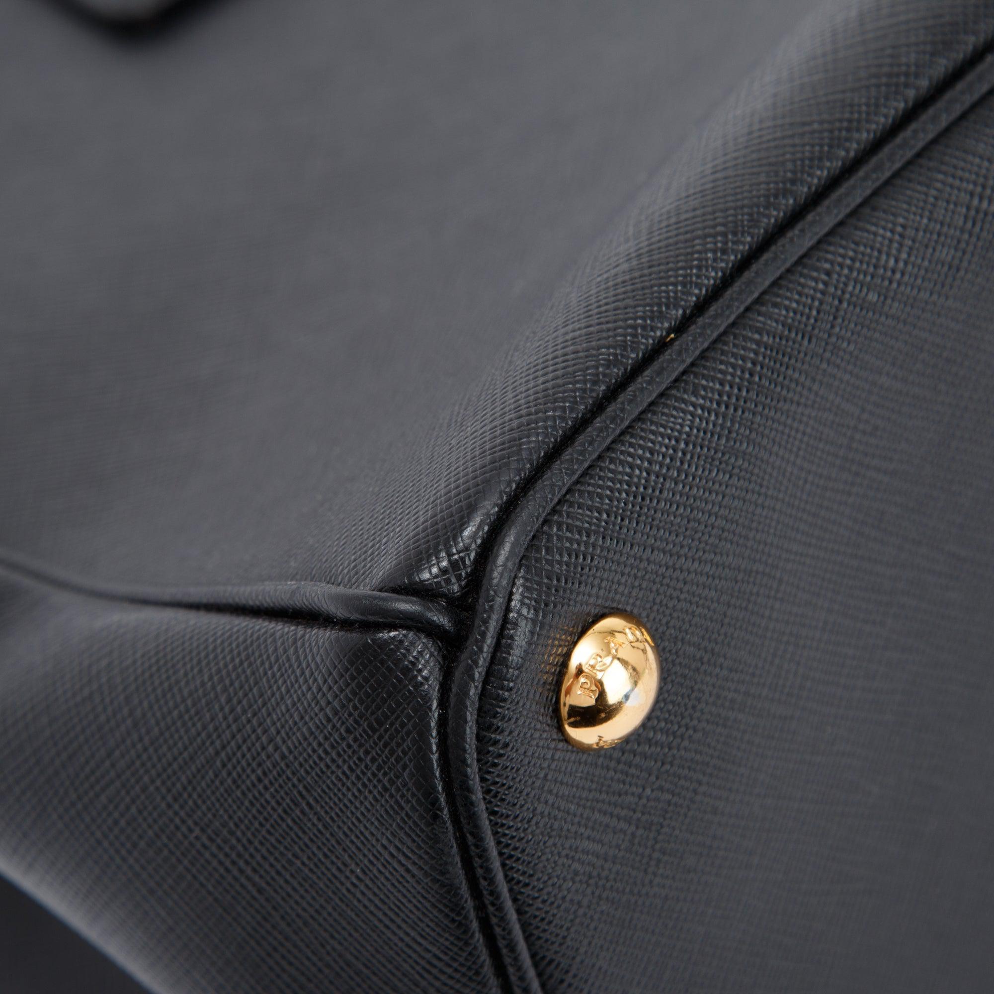 Prada Large Saffiano Double Zip Galleria Tote w/ Strap