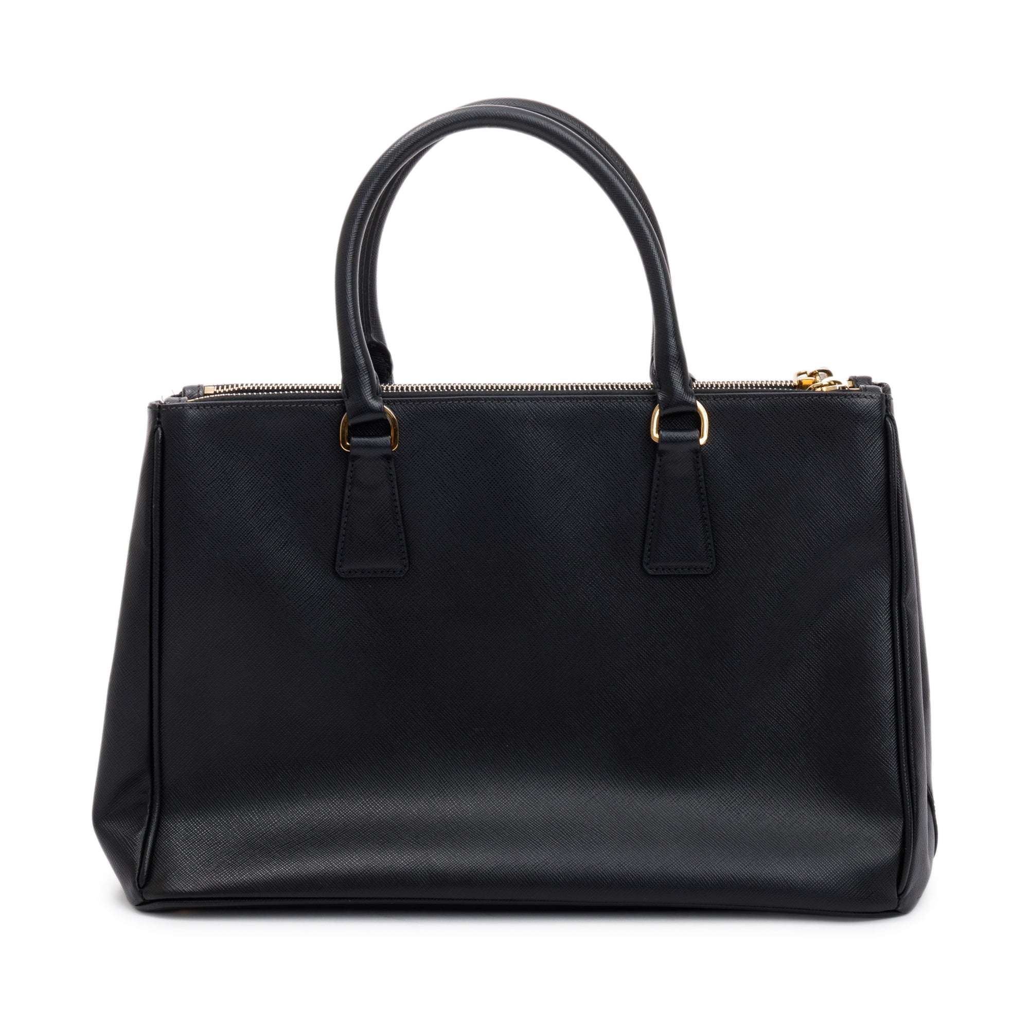 Prada Large Saffiano Lux Double Zip Galleria Tote w/ Strap