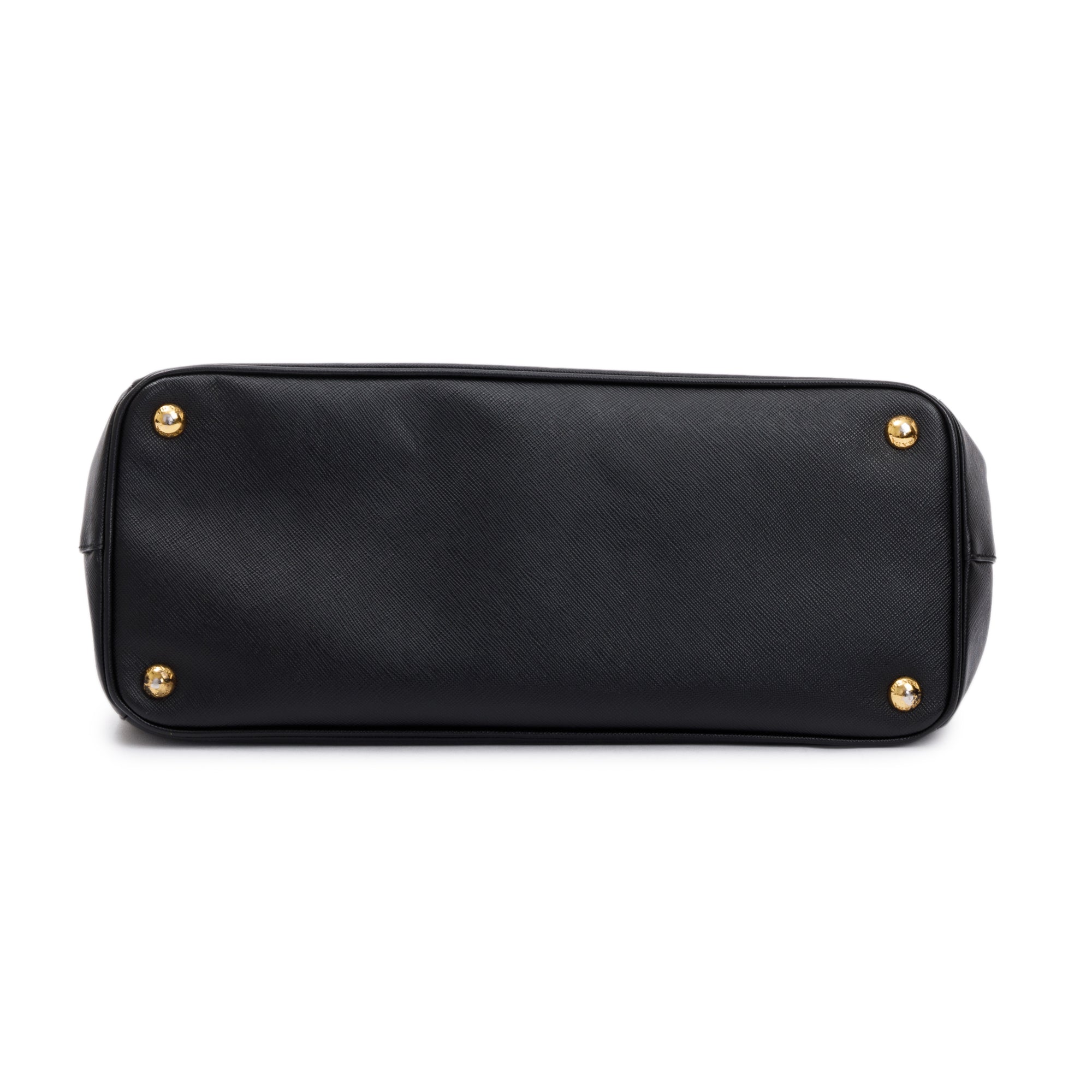 Prada Large Saffiano Lux Double Zip Galleria Tote w/ Strap